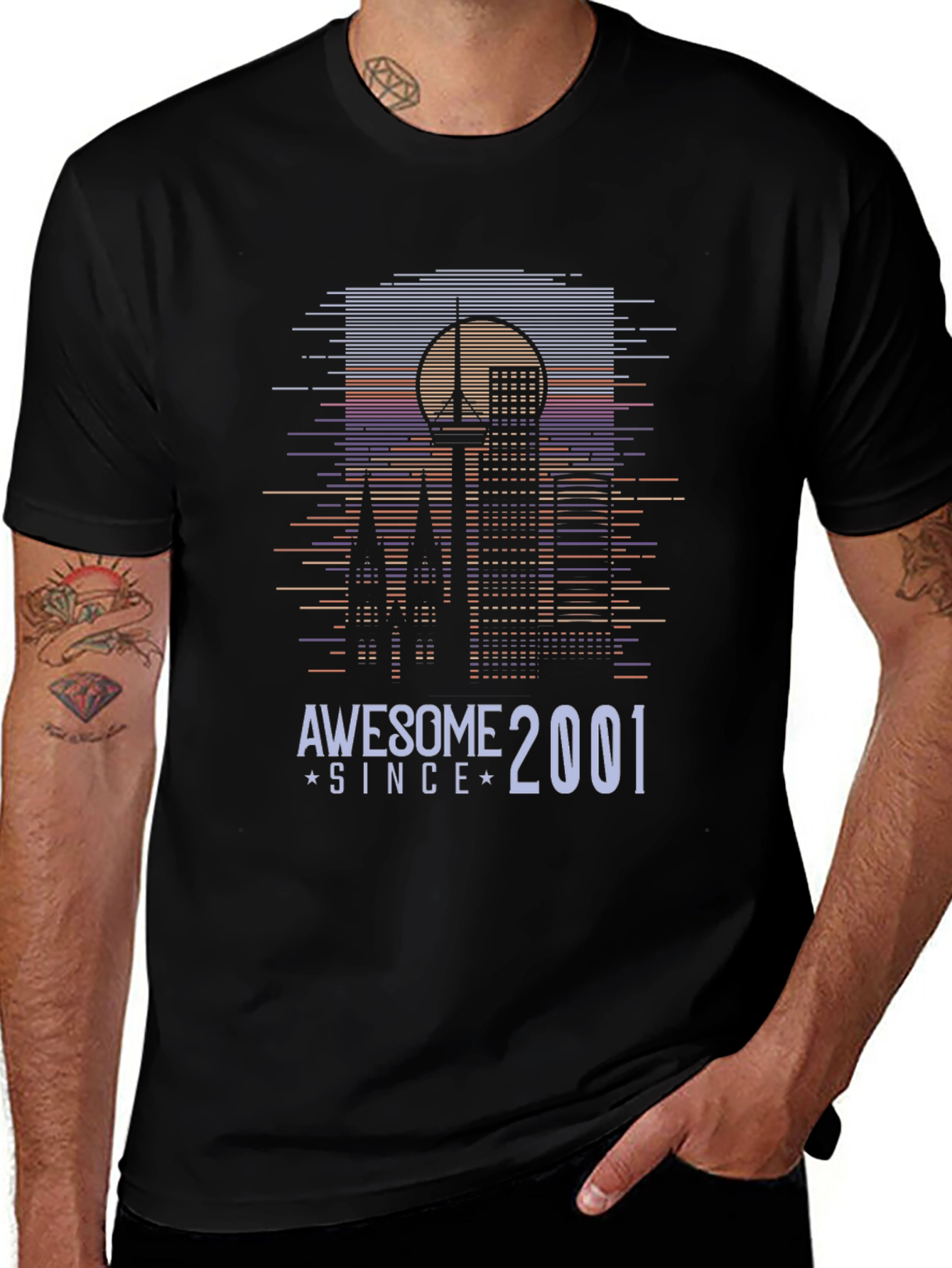 Awesome Since 2001 Cityscape Graphic Tee
