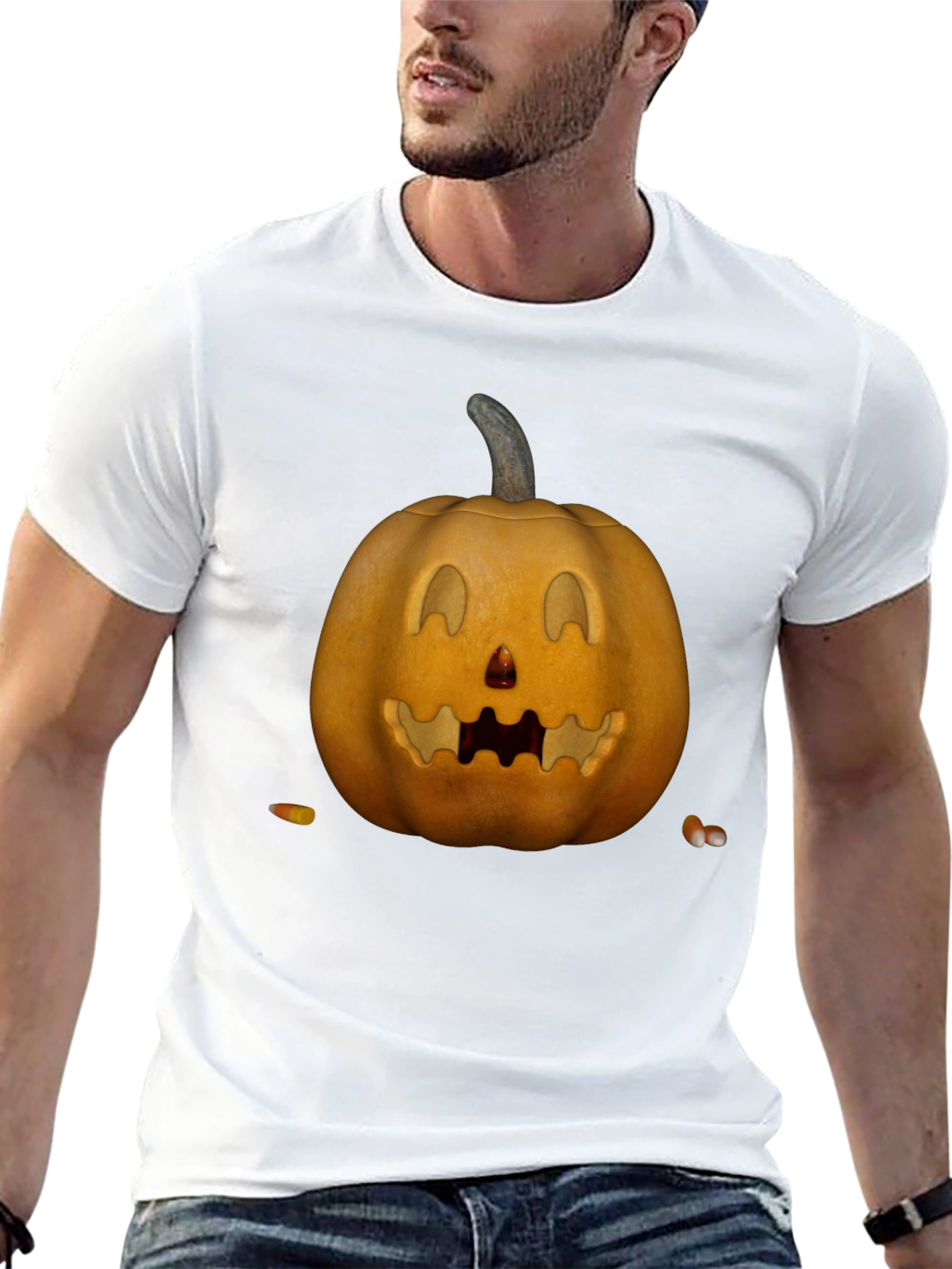 Halloween Pumpkin Face T-Shirt - Spooky Season Apparel