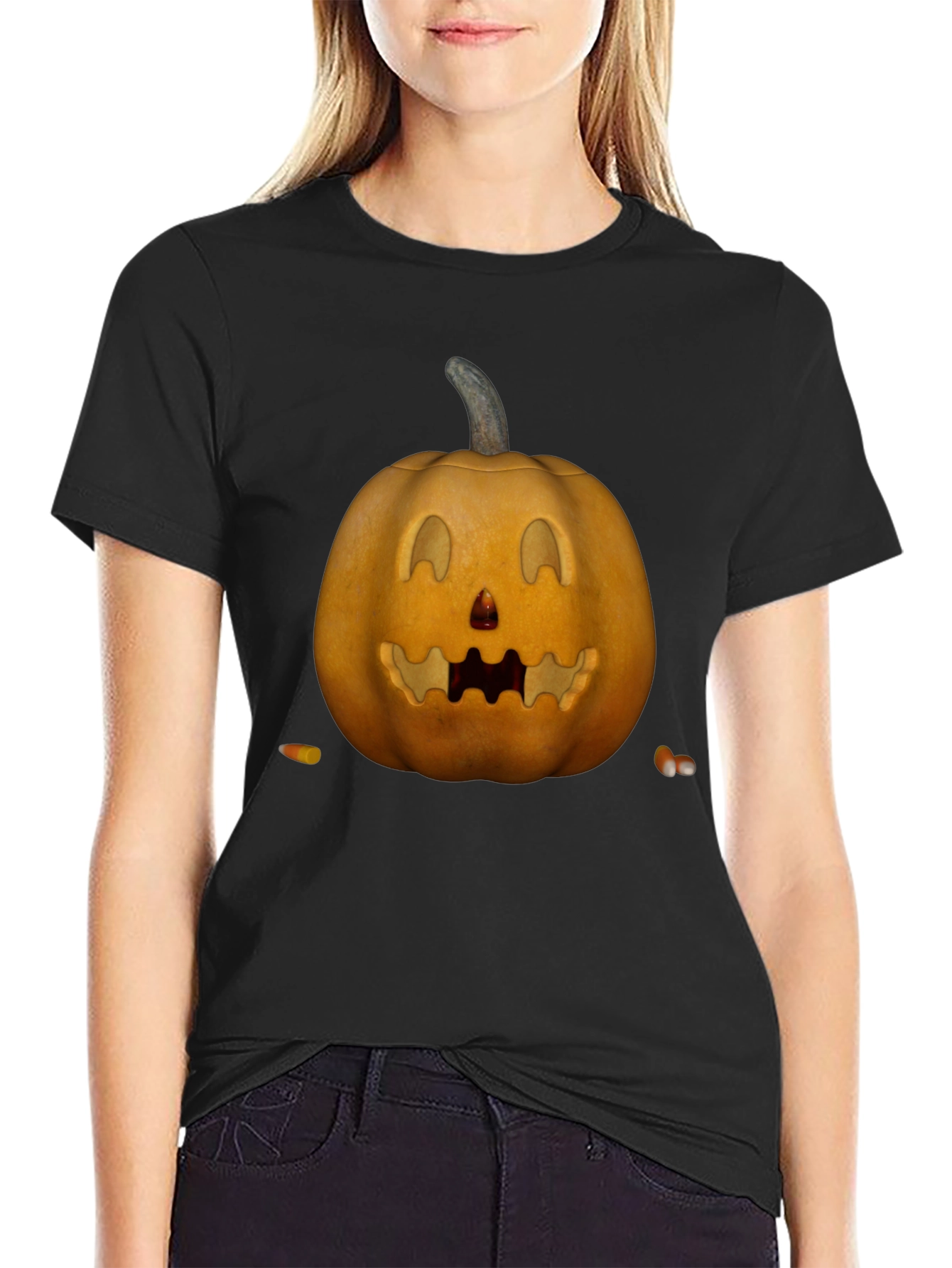 Halloween Pumpkin Face T-Shirt - Spooky Season Apparel