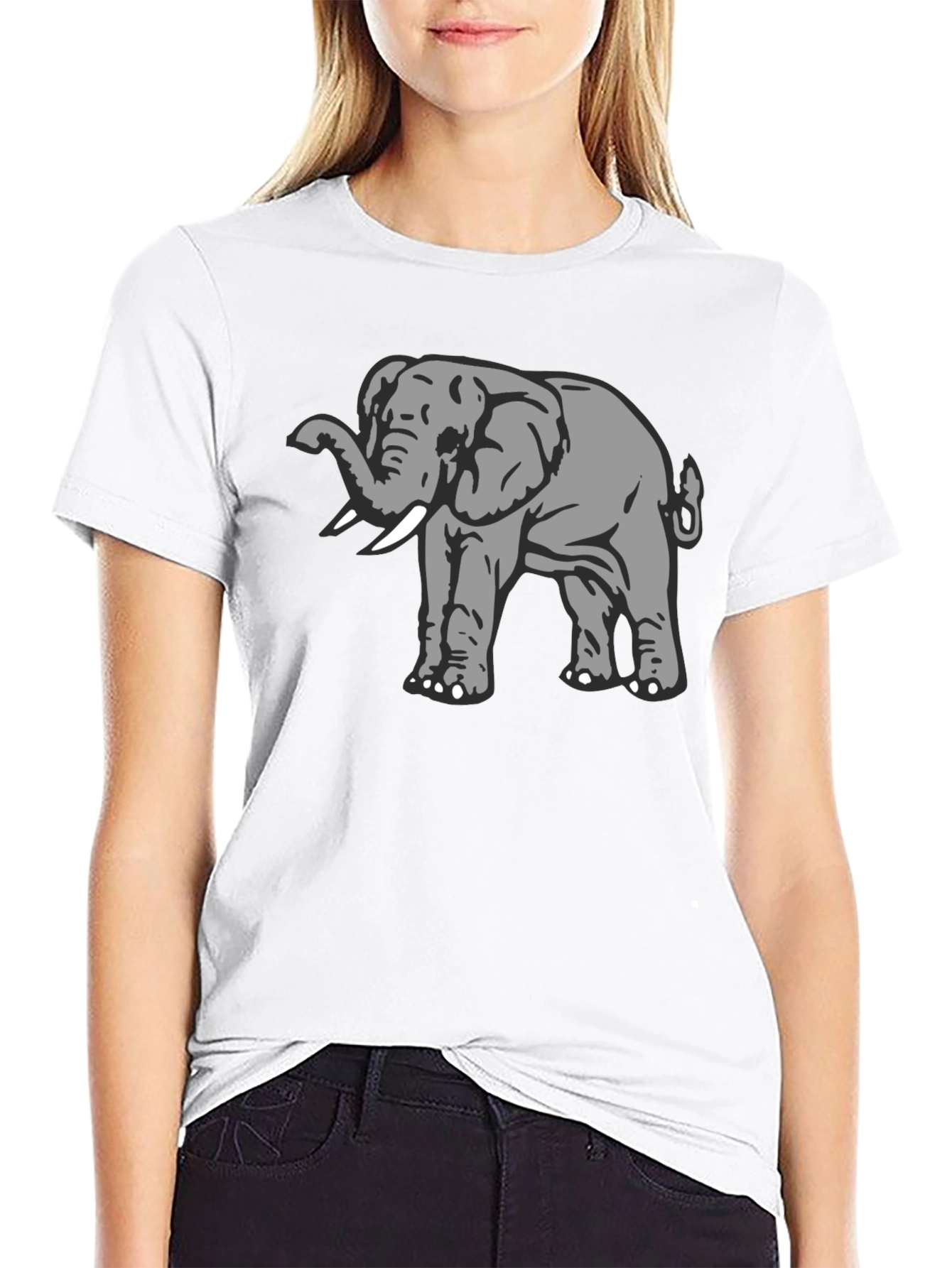 Elephant Graphic Black T-Shirt - Soft Cotton Tee