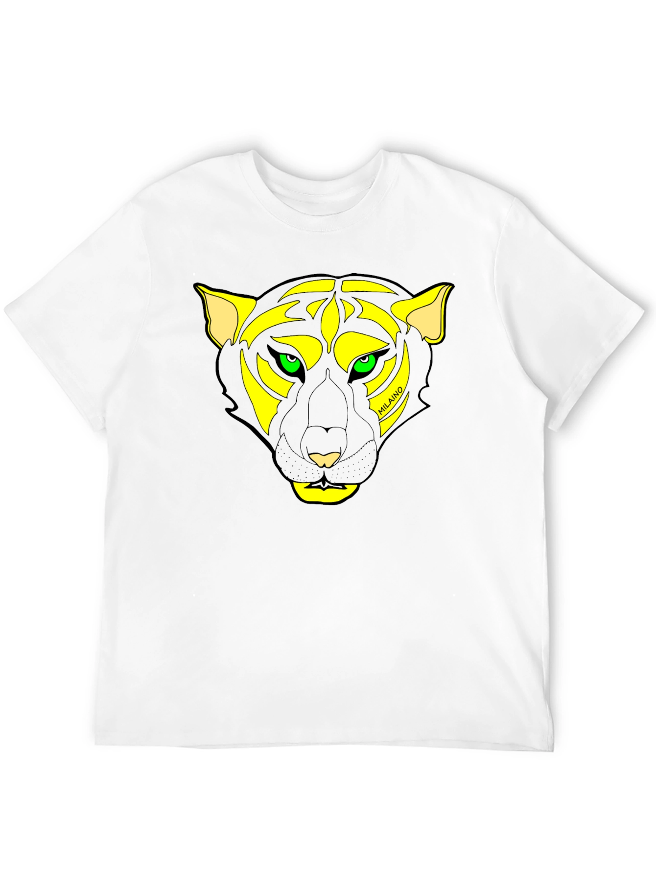 Mens Black T-Shirt with Unique Tiger Graphic
