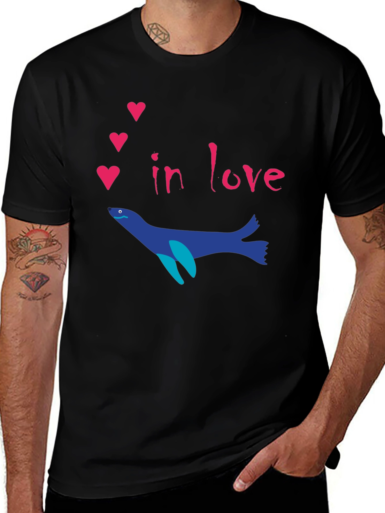 Romantic Seal T-Shirt - In Love Graphic Tee