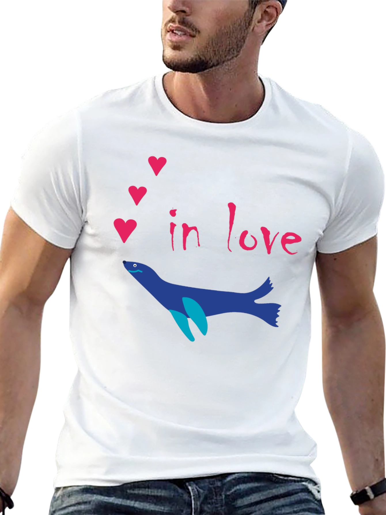 Romantic Seal T-Shirt - In Love Graphic Tee