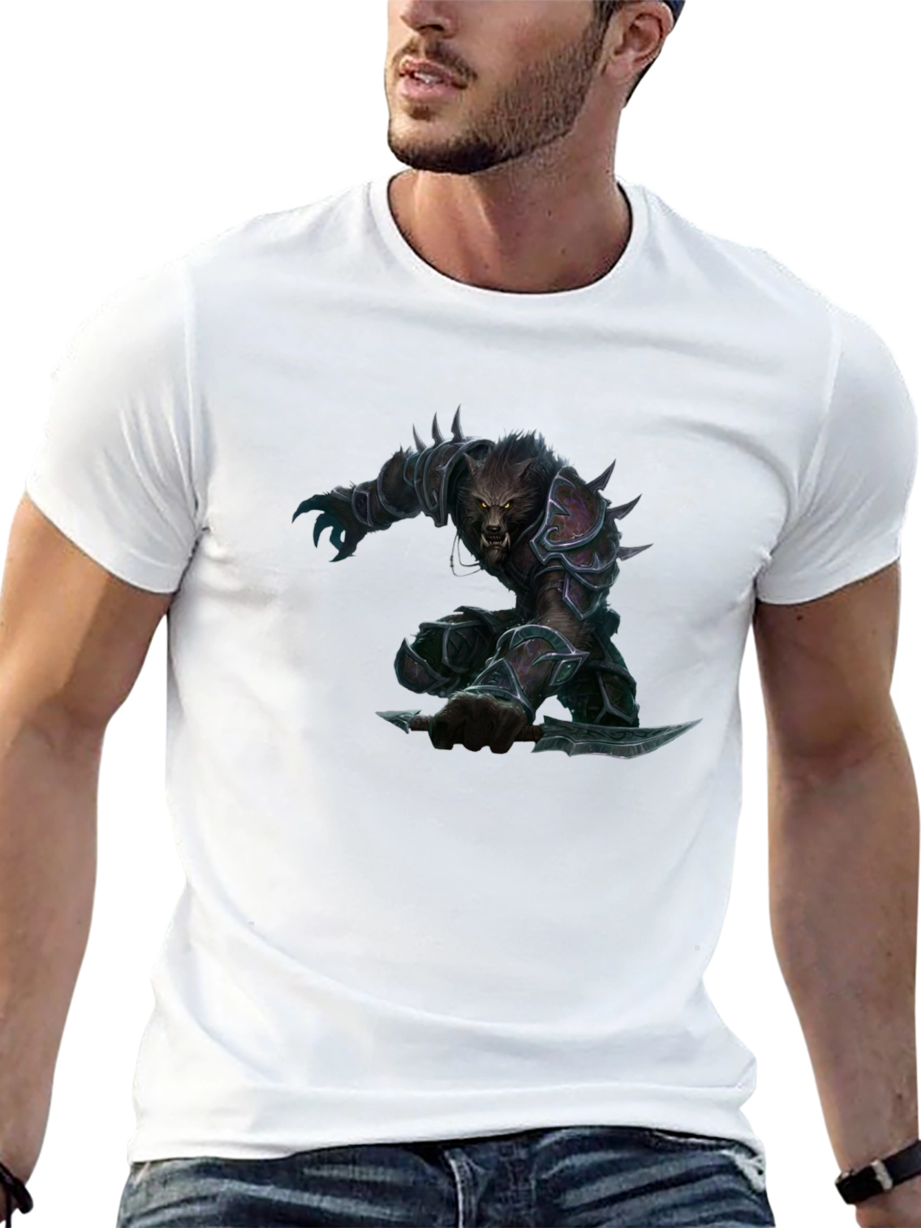 Werewolf Warrior Graphic Tee - Black