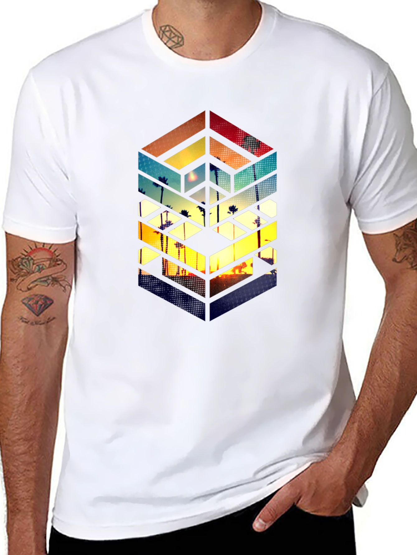 Geometric Sunset T-Shirt