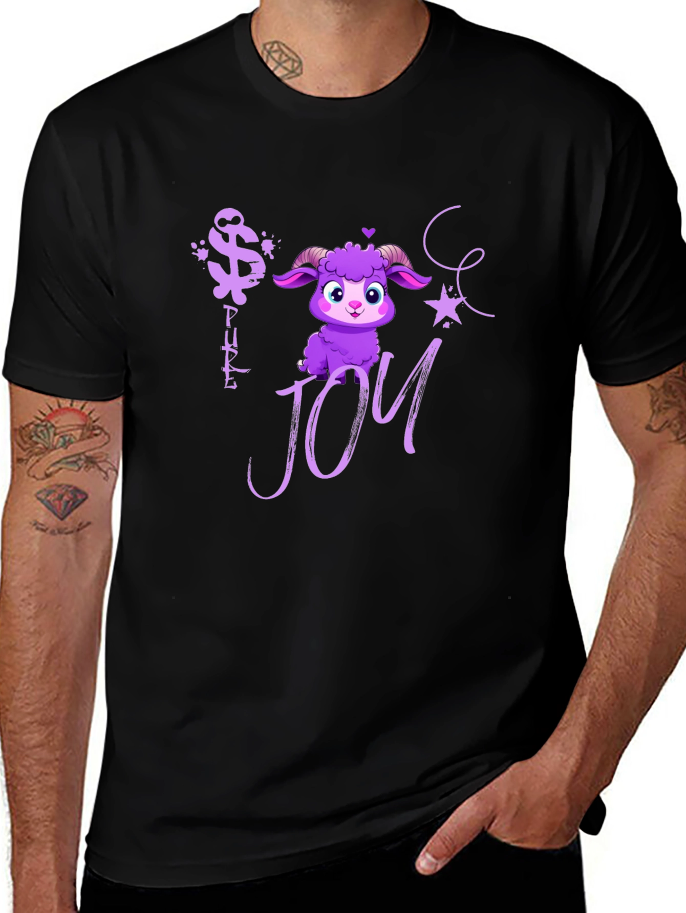 Pure Joy Purple Sheep Graphic Tee