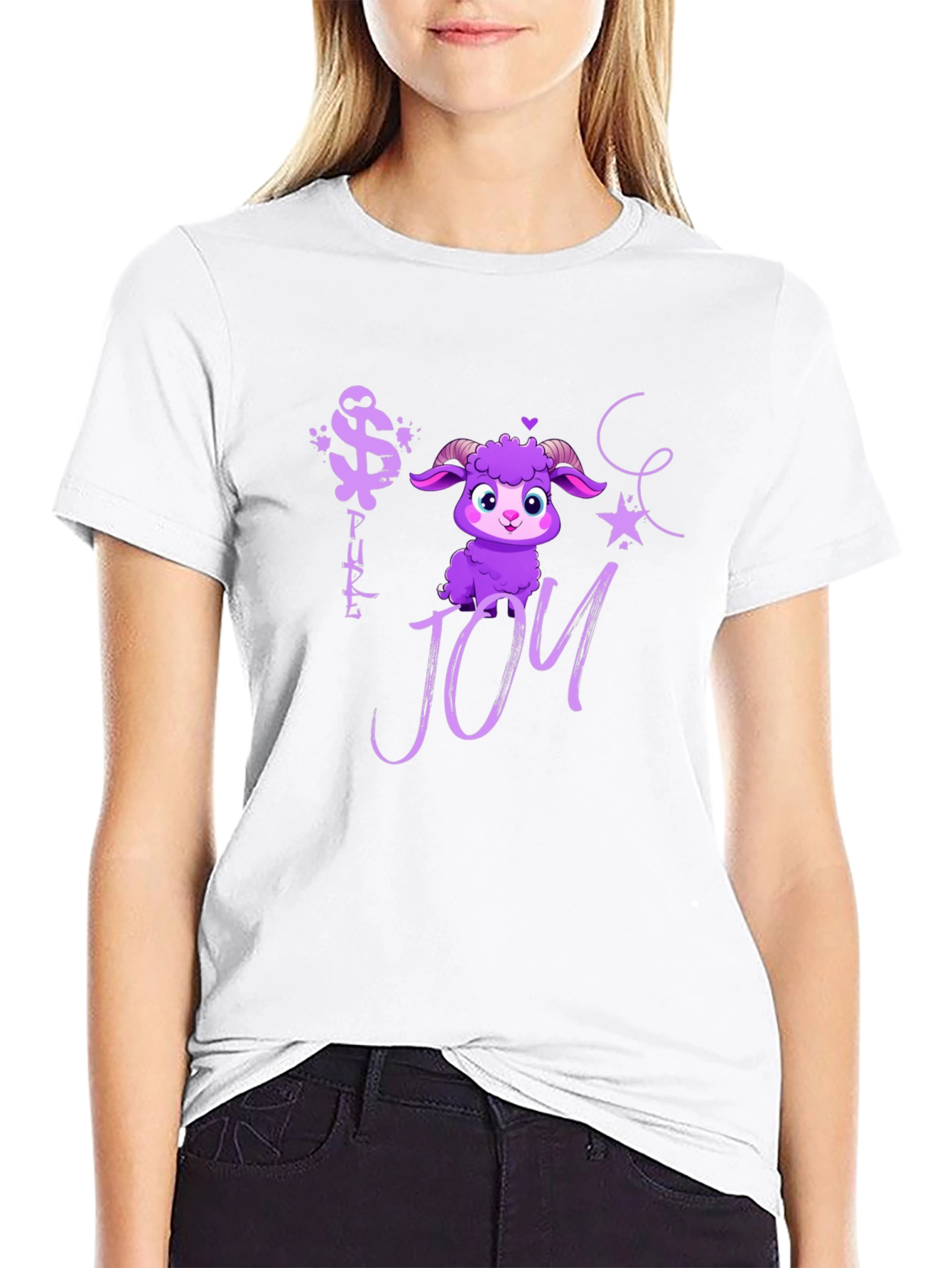 Pure Joy Purple Sheep Graphic Tee