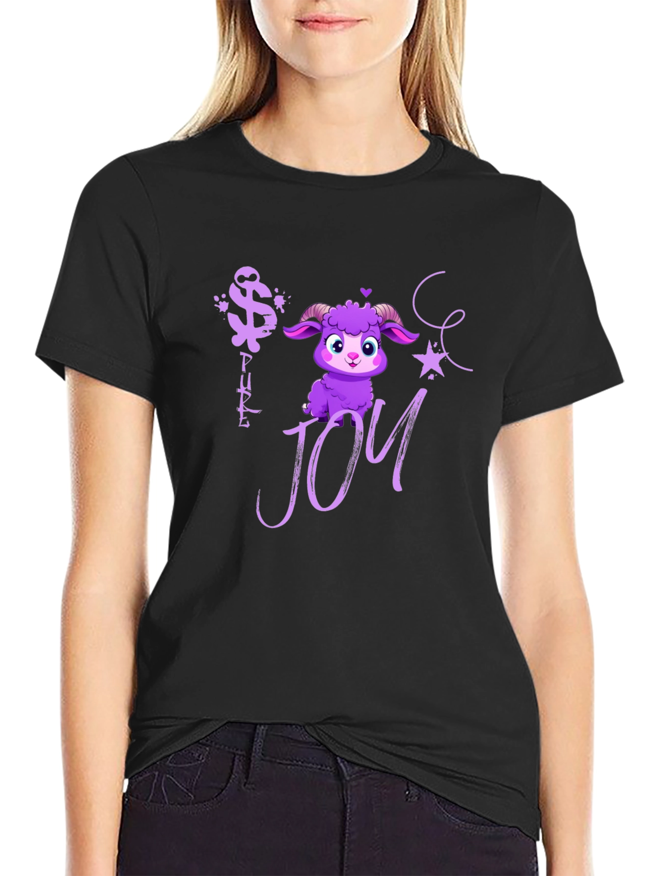 Pure Joy Purple Sheep Graphic Tee