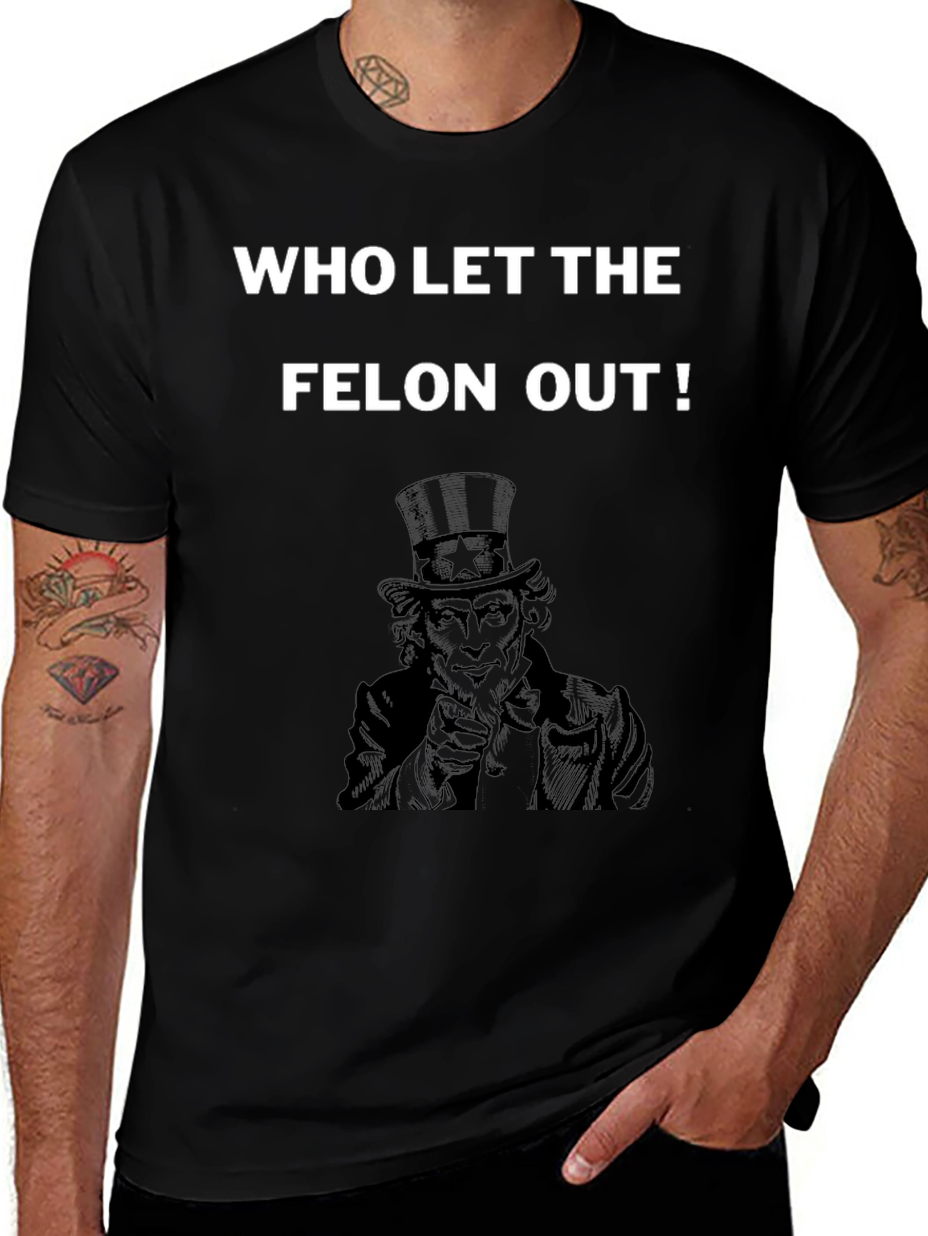 Who Let the Felon Out T-Shirt Uncle Sam