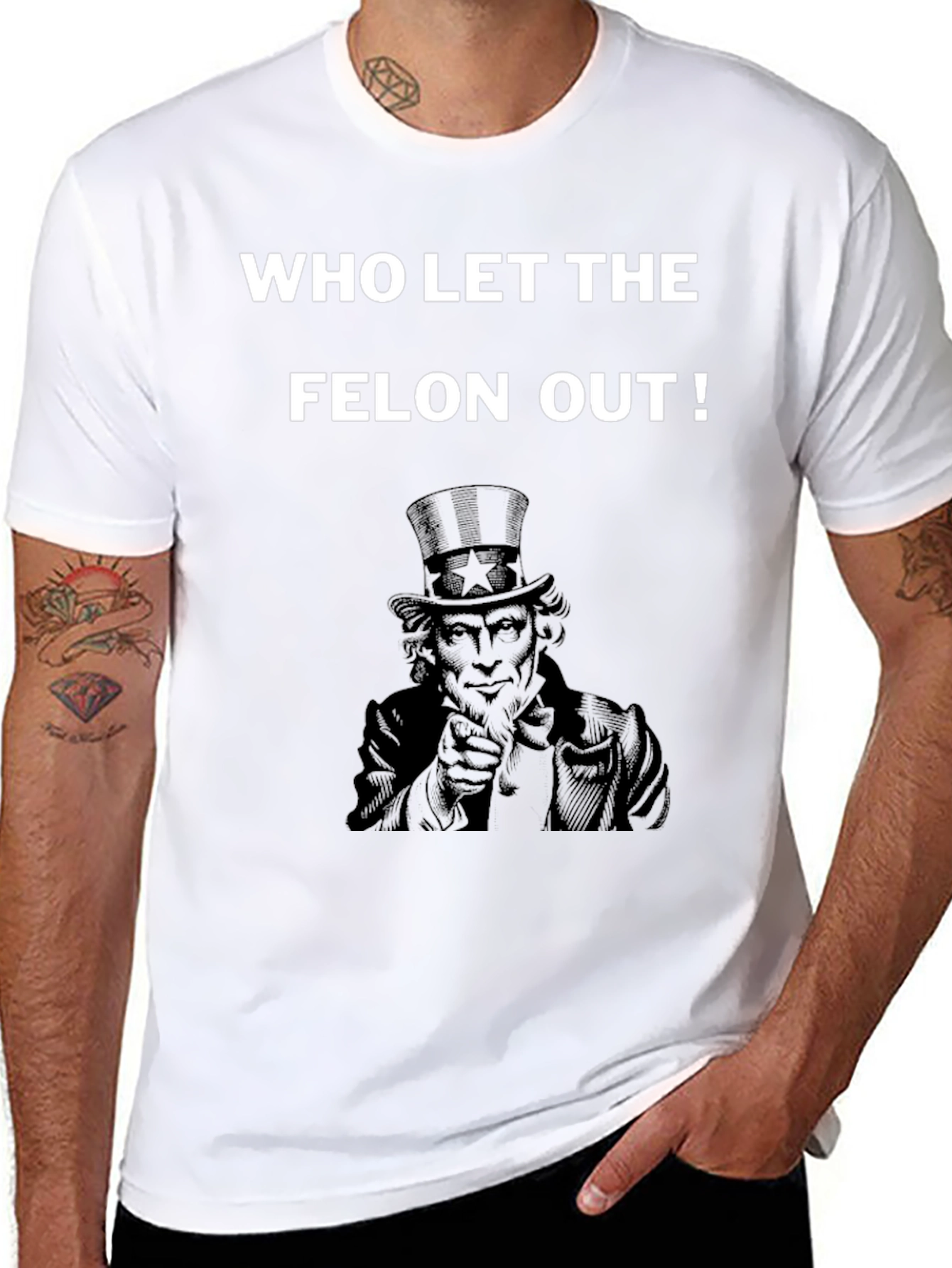 Who Let the Felon Out T-Shirt Uncle Sam