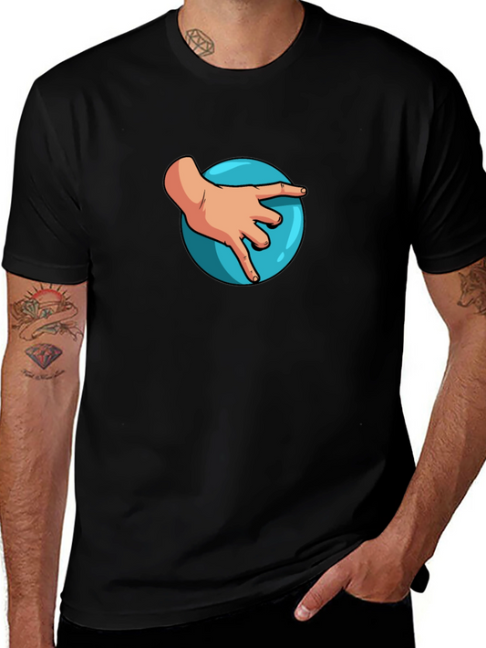 Hand on Ball Graphic Tee - Casual Black T-Shirt