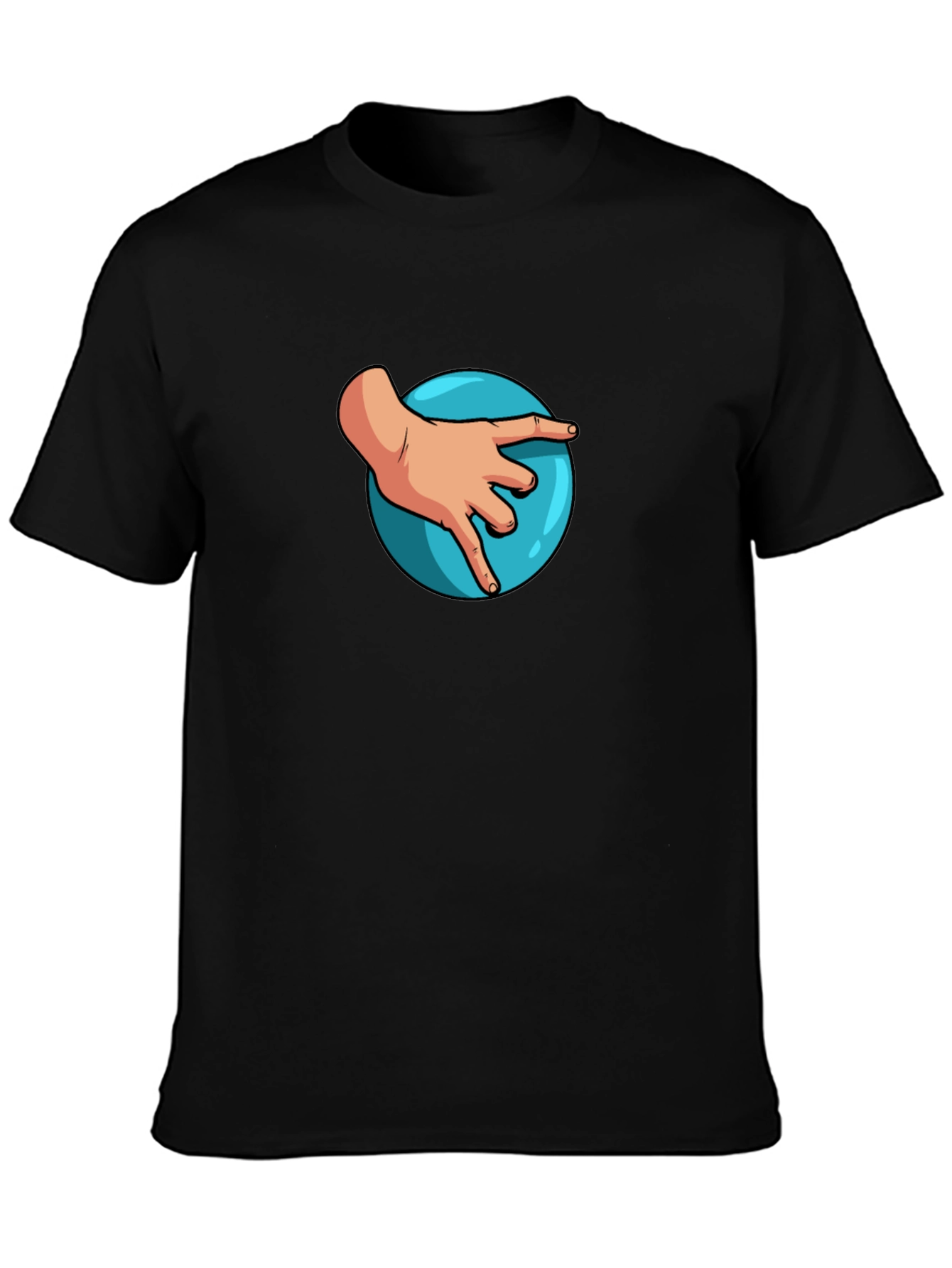 Hand on Ball Graphic Tee - Casual Black T-Shirt