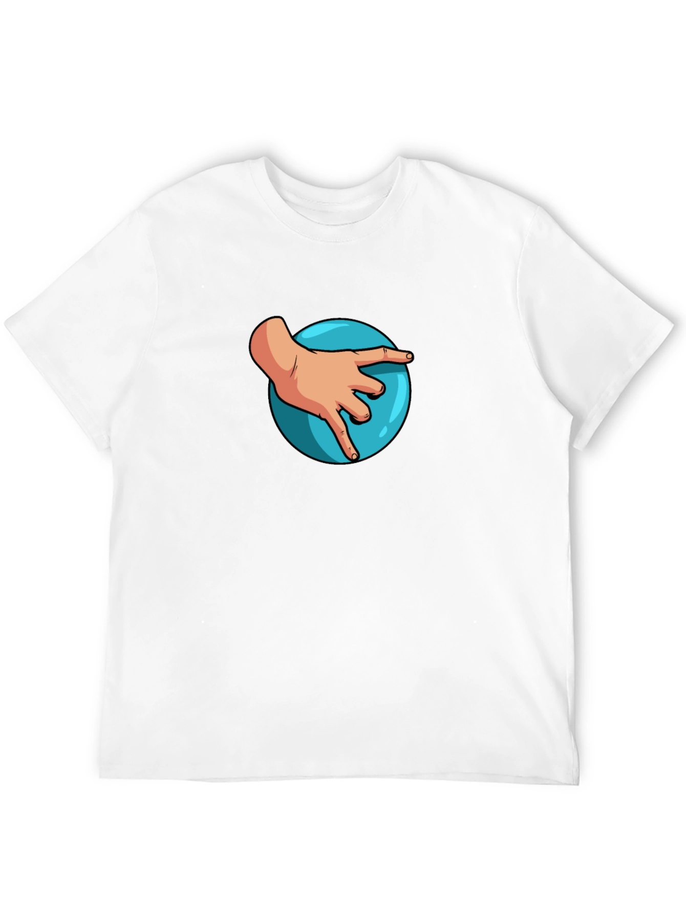 Hand on Ball Graphic Tee - Casual Black T-Shirt