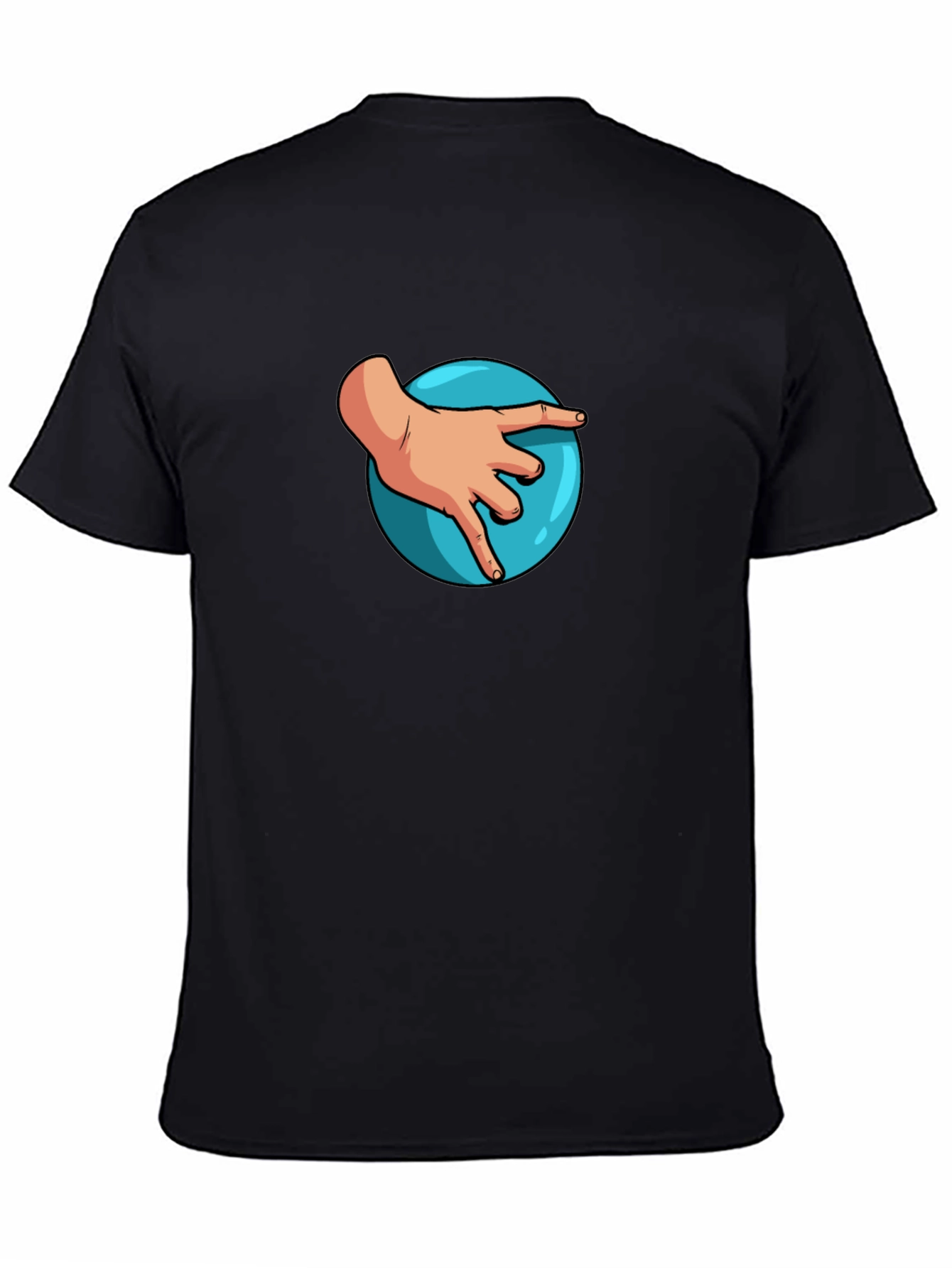 Hand on Ball Graphic Tee - Casual Black T-Shirt