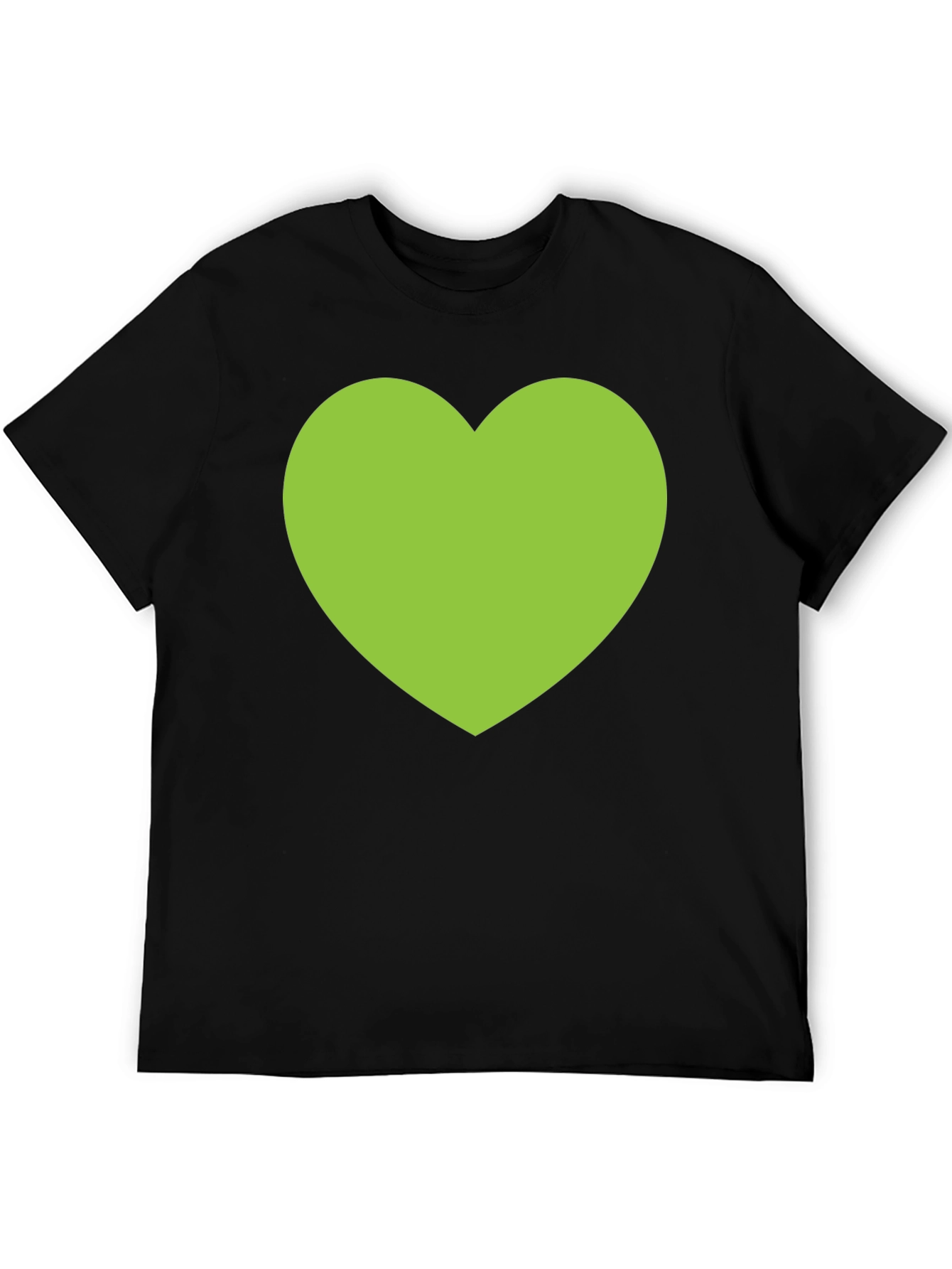Green Heart Graphic Black T-Shirt