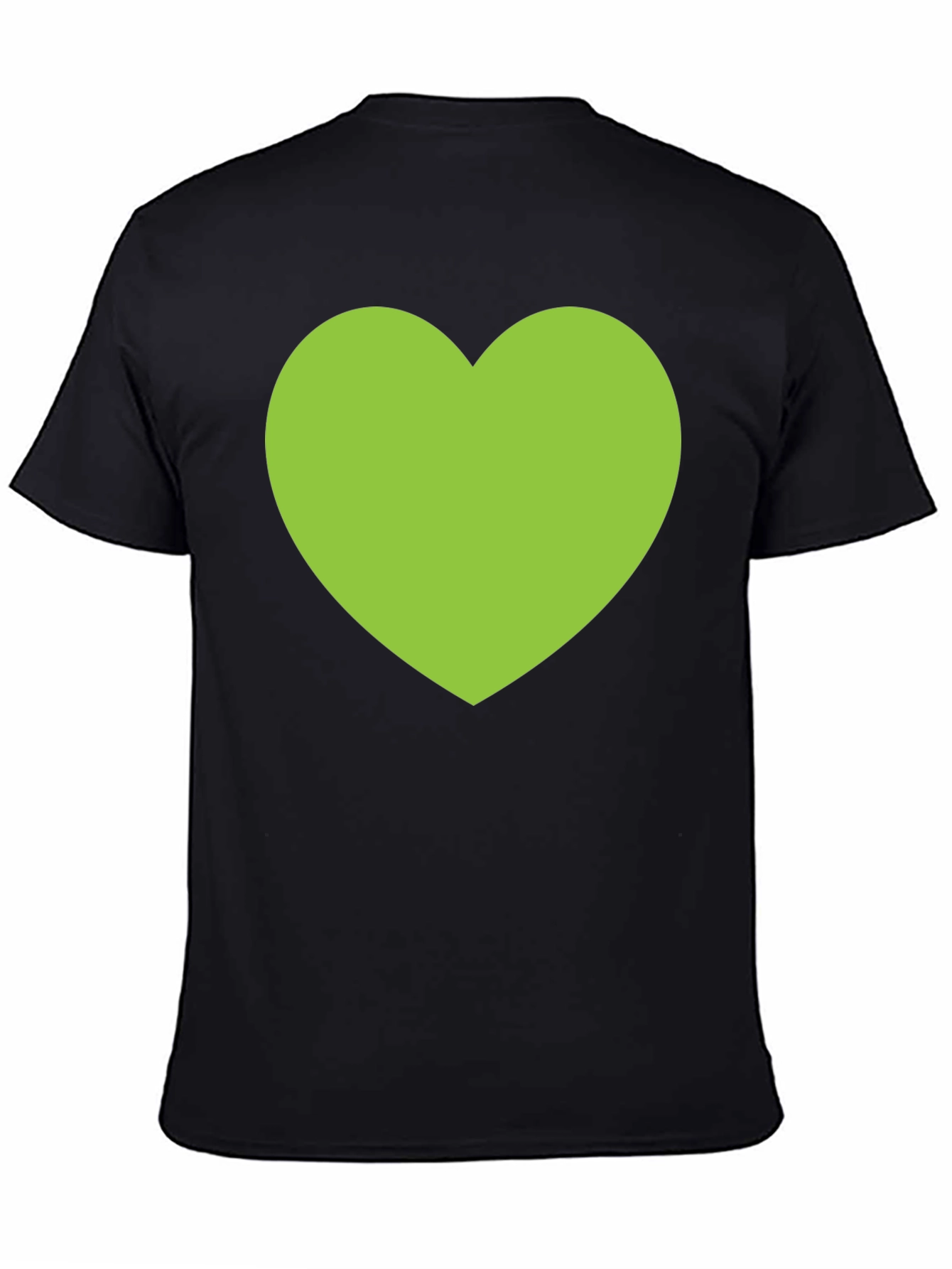 Green Heart Graphic Black T-Shirt