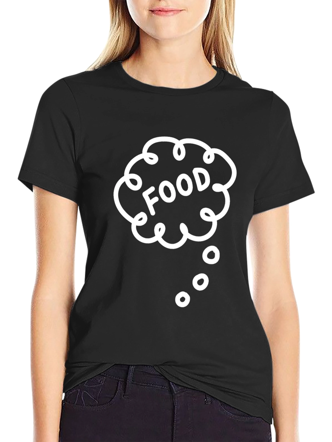 Food Thought Bubble Black T-Shirt
