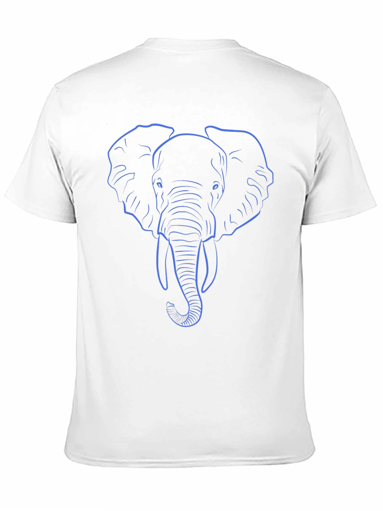 Elephant Outline Graphic T-Shirt - Casual Black Tee