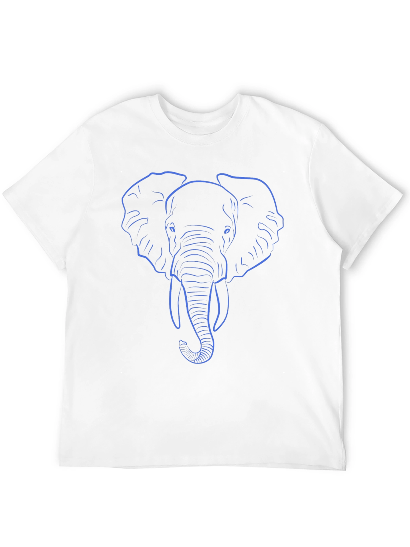Elephant Outline Graphic T-Shirt - Casual Black Tee