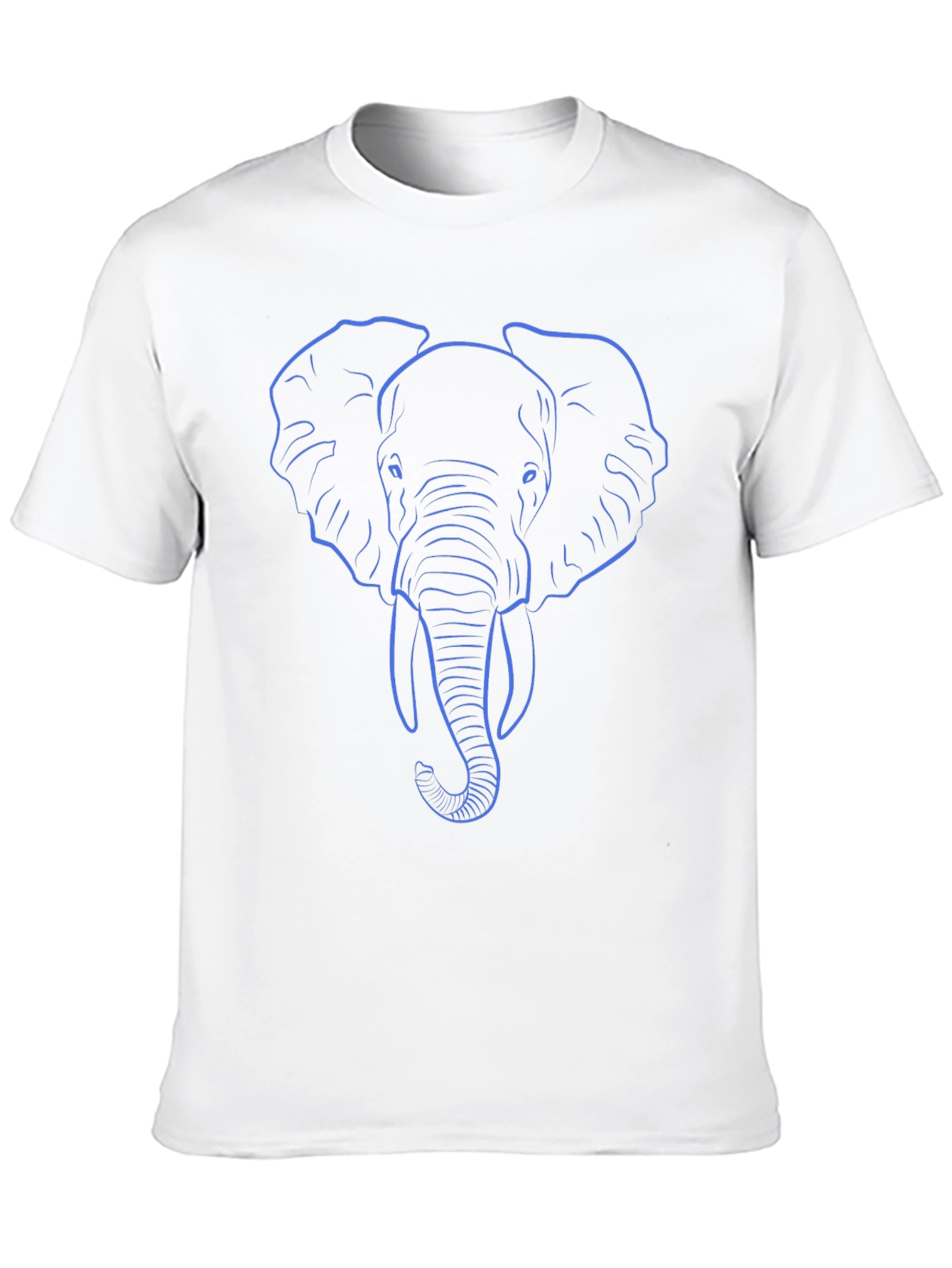 Elephant Outline Graphic T-Shirt - Casual Black Tee
