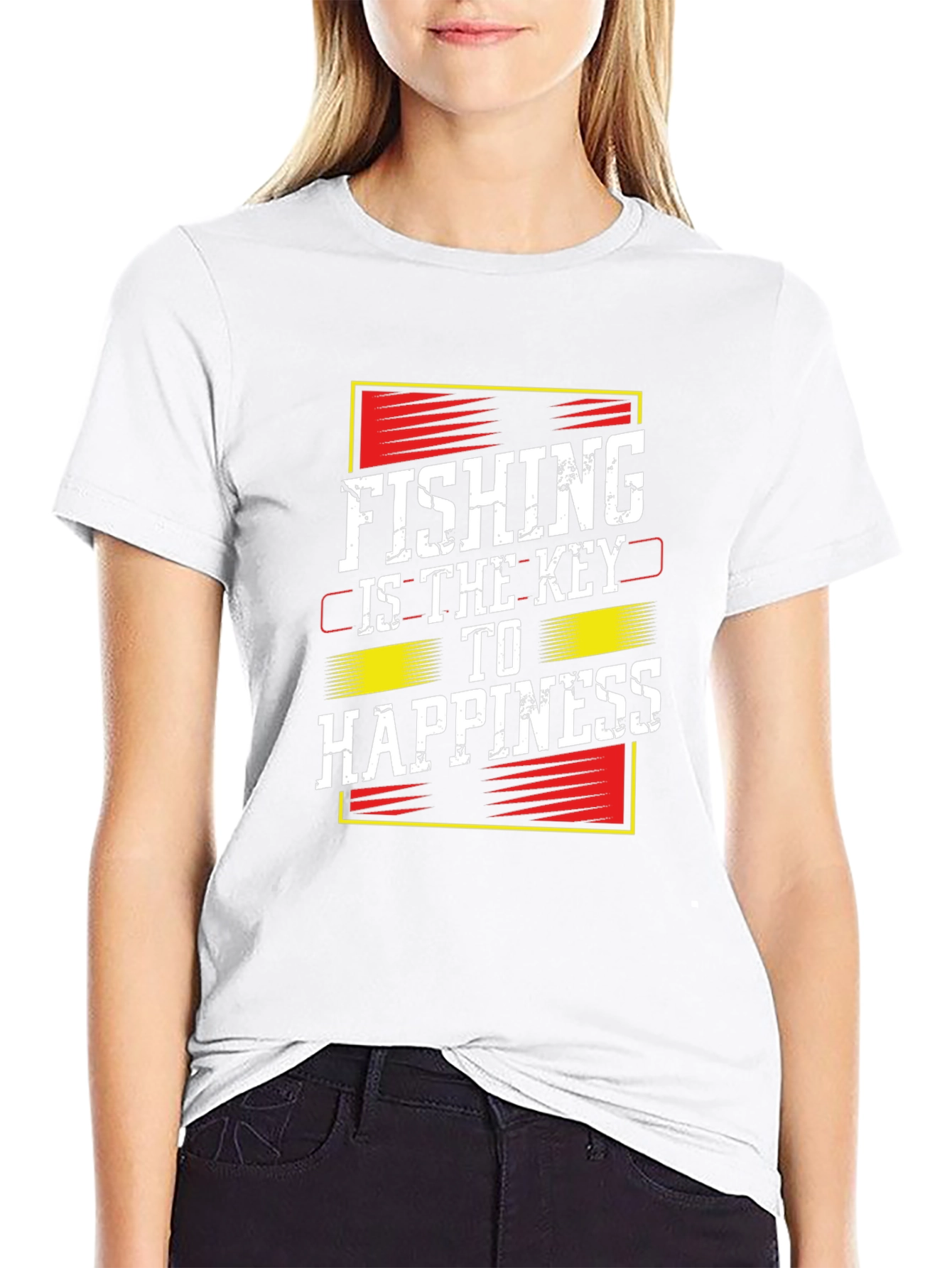 Fishing Is Key T-Shirt - Black Graphic Print