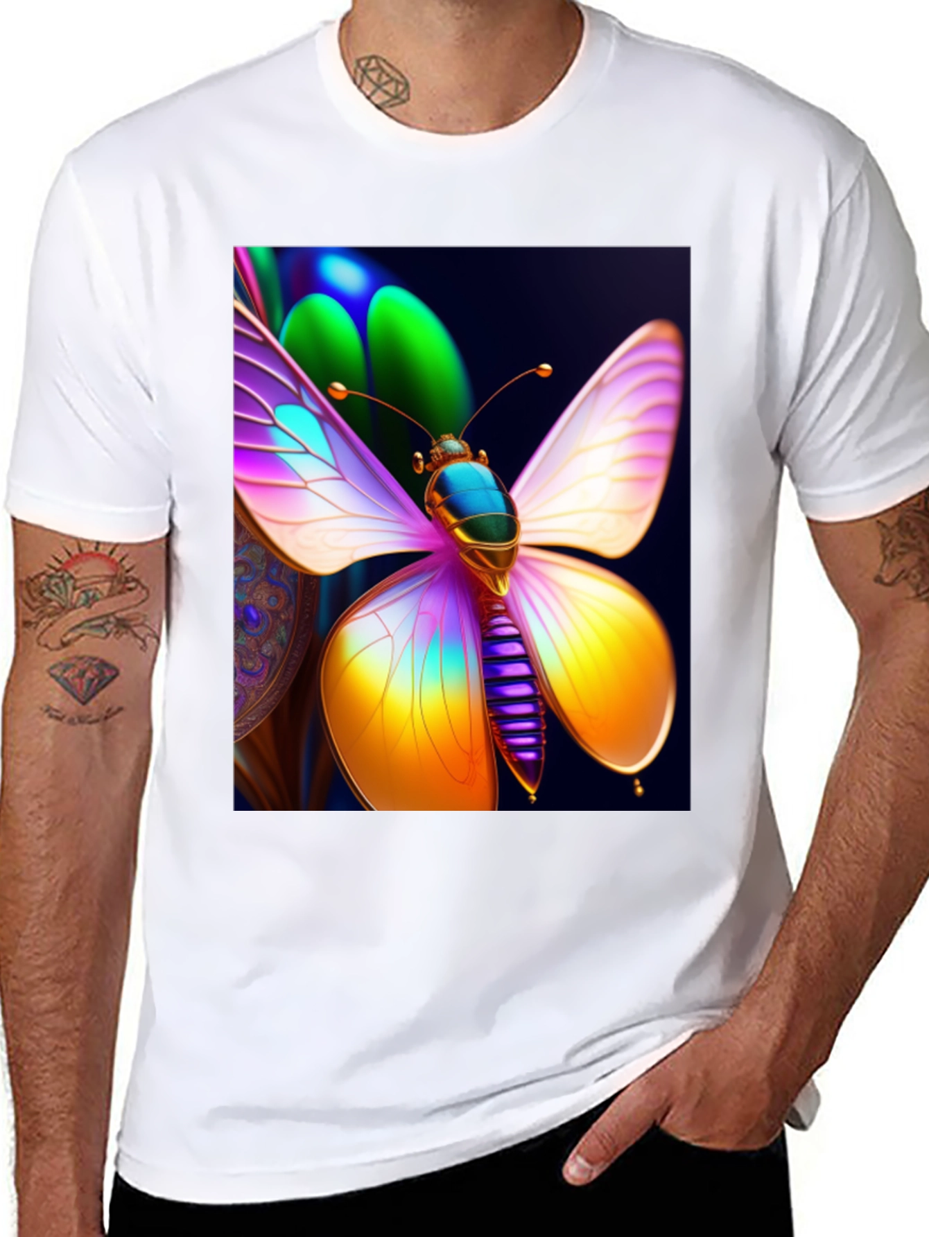 Butterfly Graphic Tee - Vivid Art Shirt