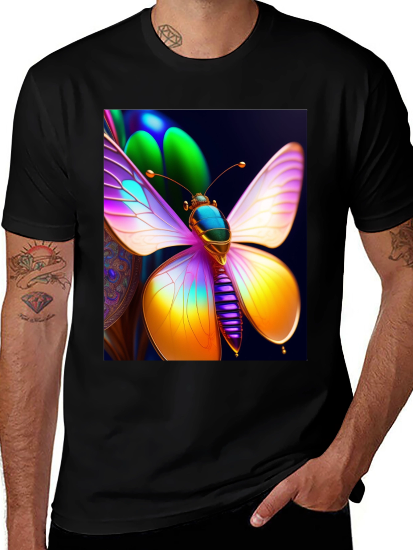 Butterfly Graphic Tee - Vivid Art Shirt