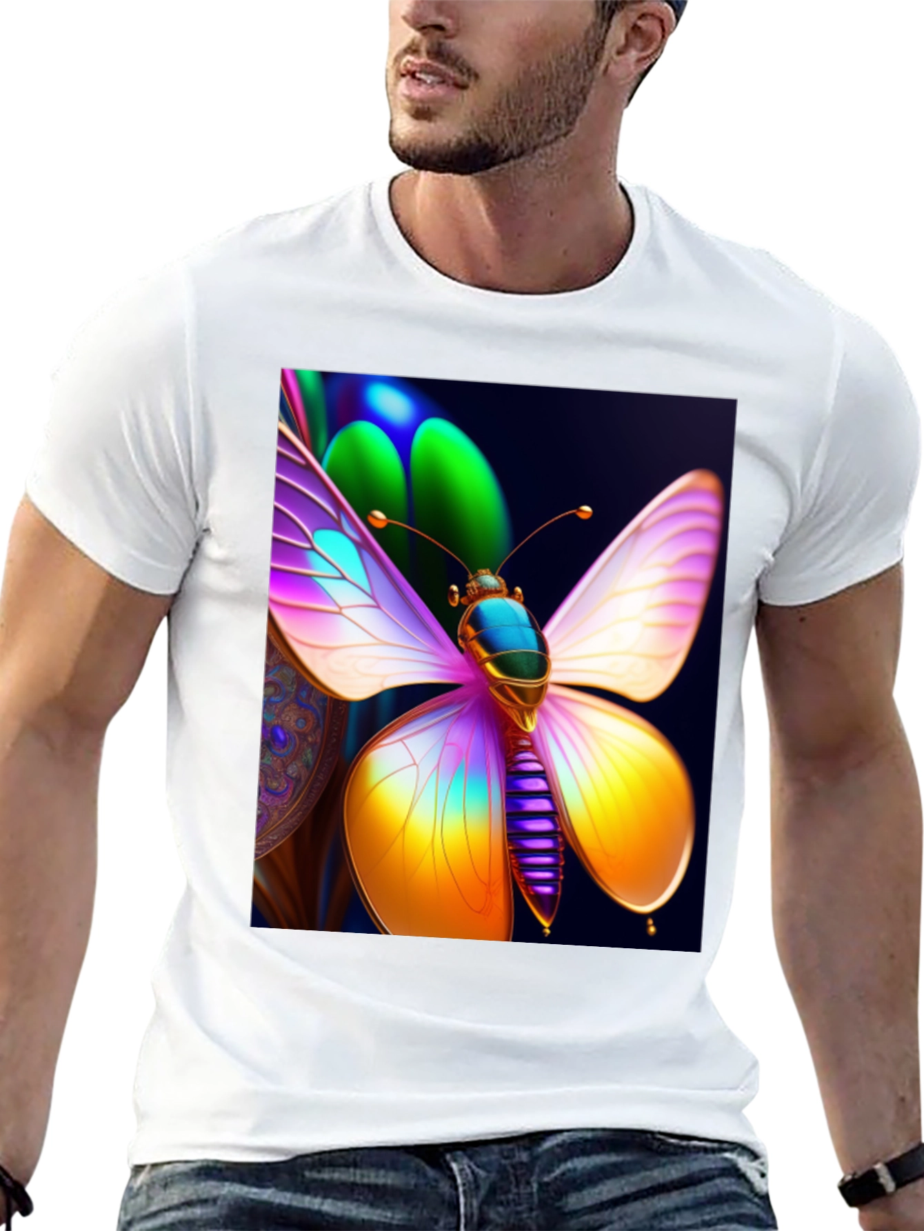 Butterfly Graphic Tee - Vivid Art Shirt
