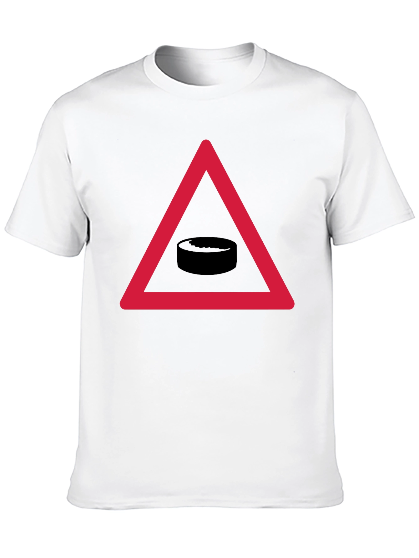 Hockey Puck Warning T-Shirt - Funny Sports Tee