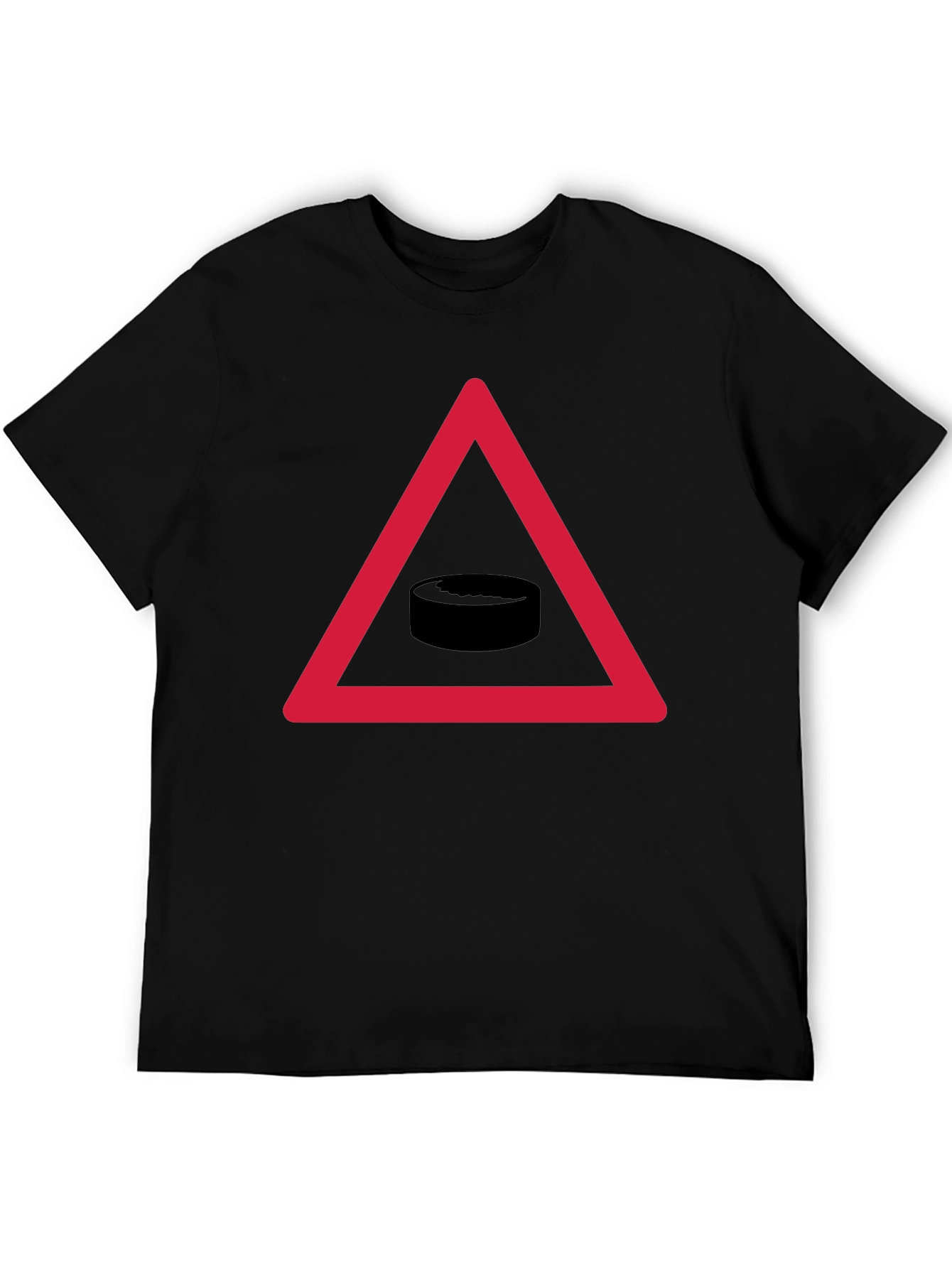 Hockey Puck Warning T-Shirt - Funny Sports Tee
