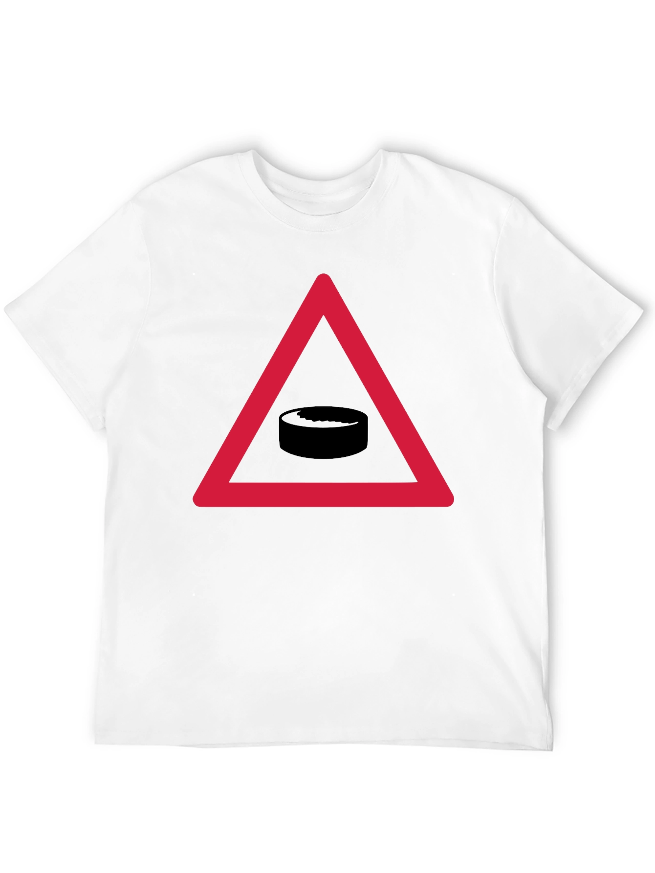 Hockey Puck Warning T-Shirt - Funny Sports Tee