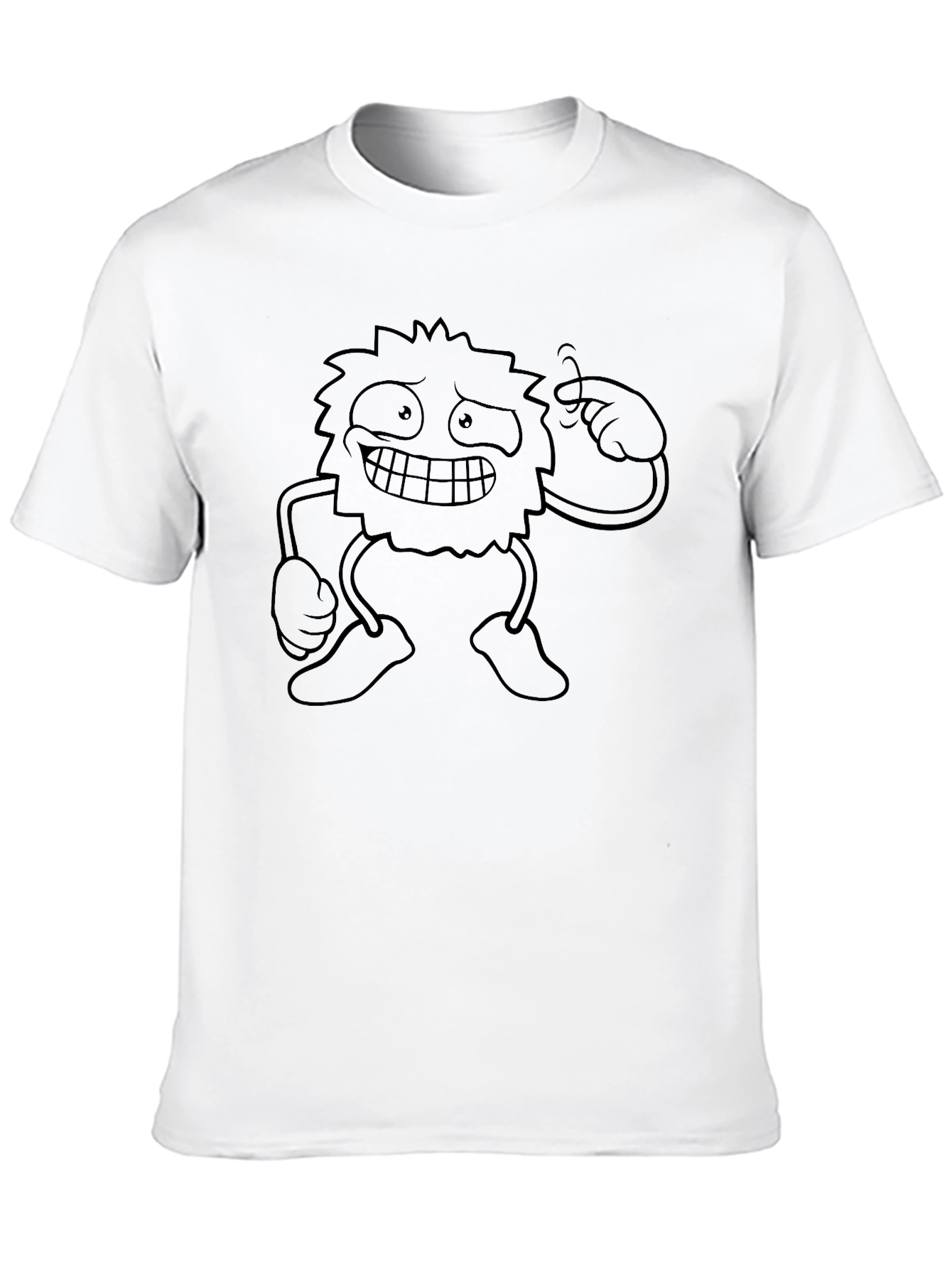 Black T-Shirt with Cartoon Monster Graphic