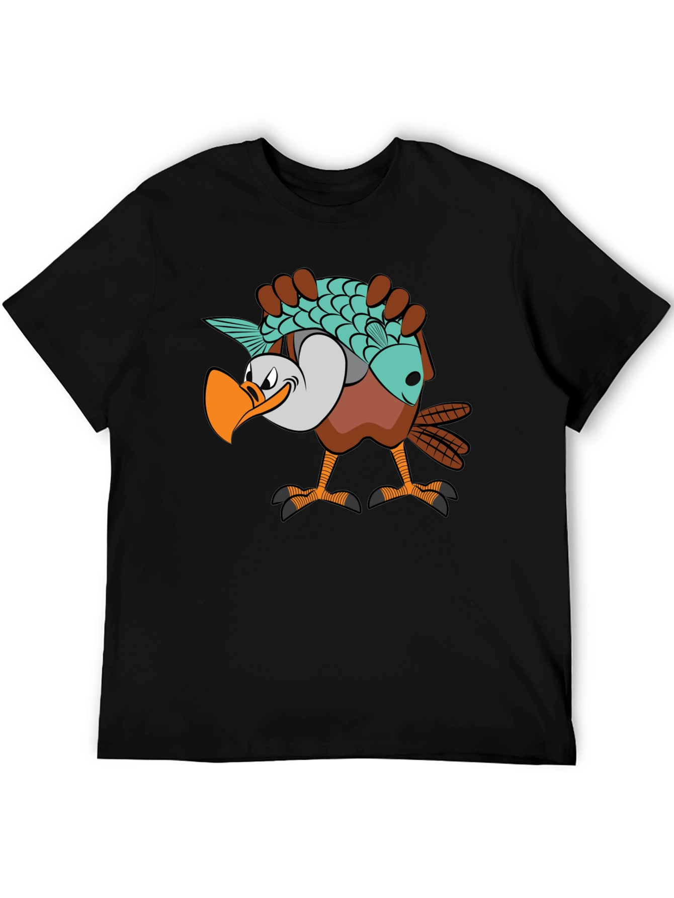 Funny Eagle Carrying Fish Graphic T-Shirt