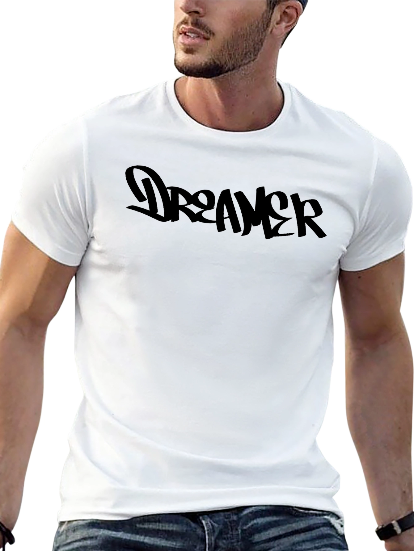 Dreamer Black Graphic Tee - Stylish Mens Casual Wear