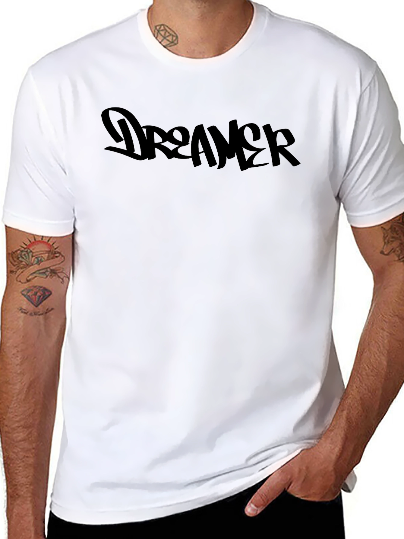 Dreamer Black Graphic Tee - Stylish Mens Casual Wear