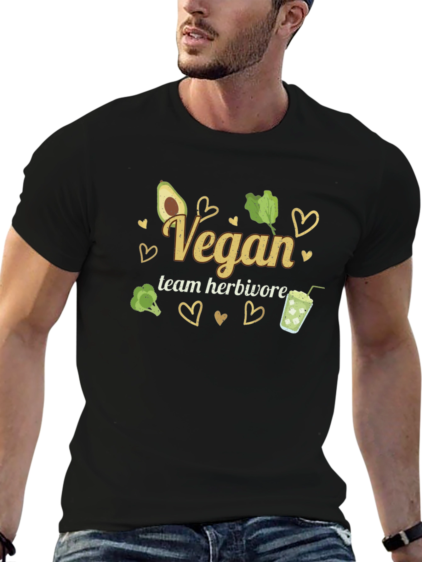 Vegan Team Herbivore Black T-Shirt