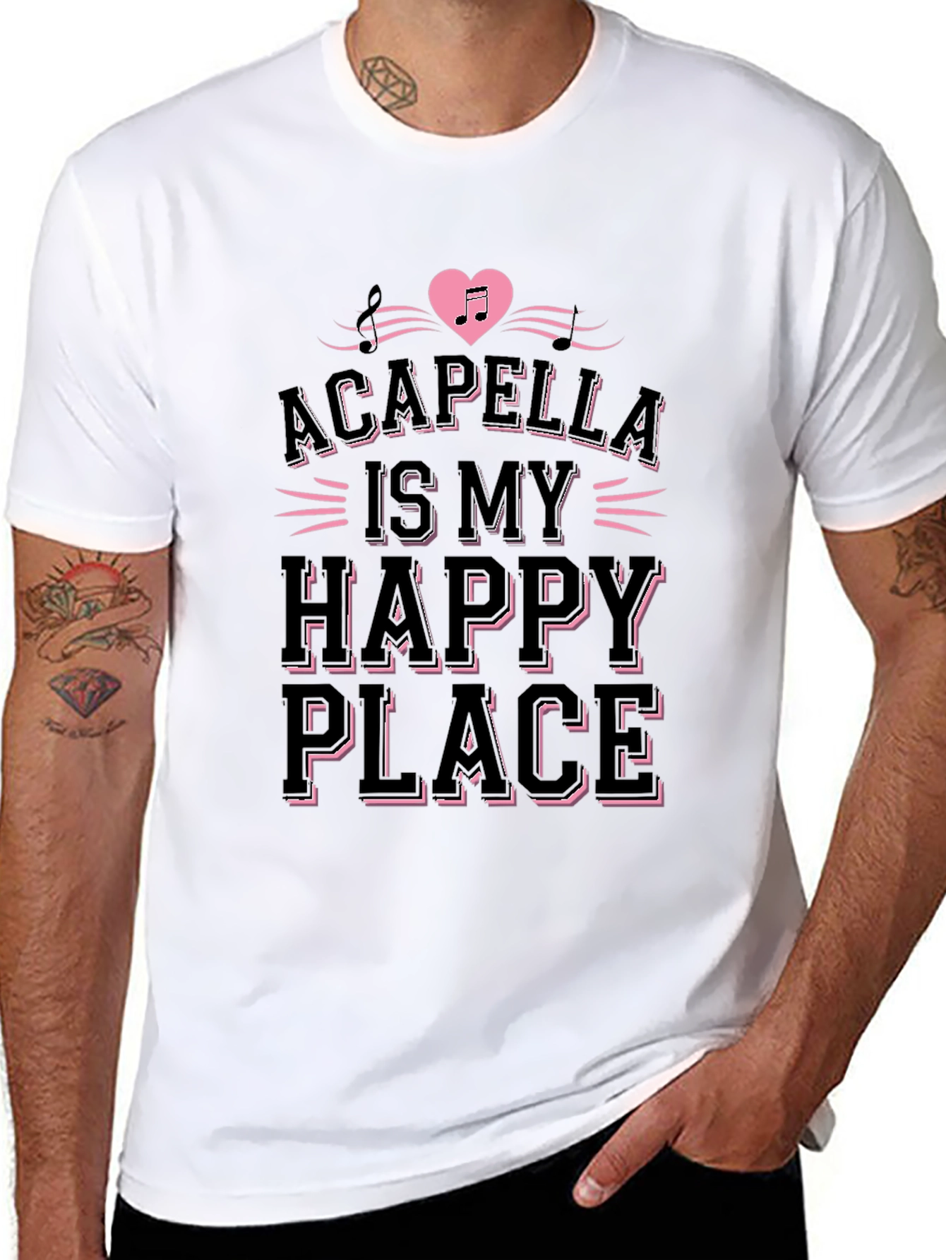 Acapella Is My Happy Place Black T-Shirt