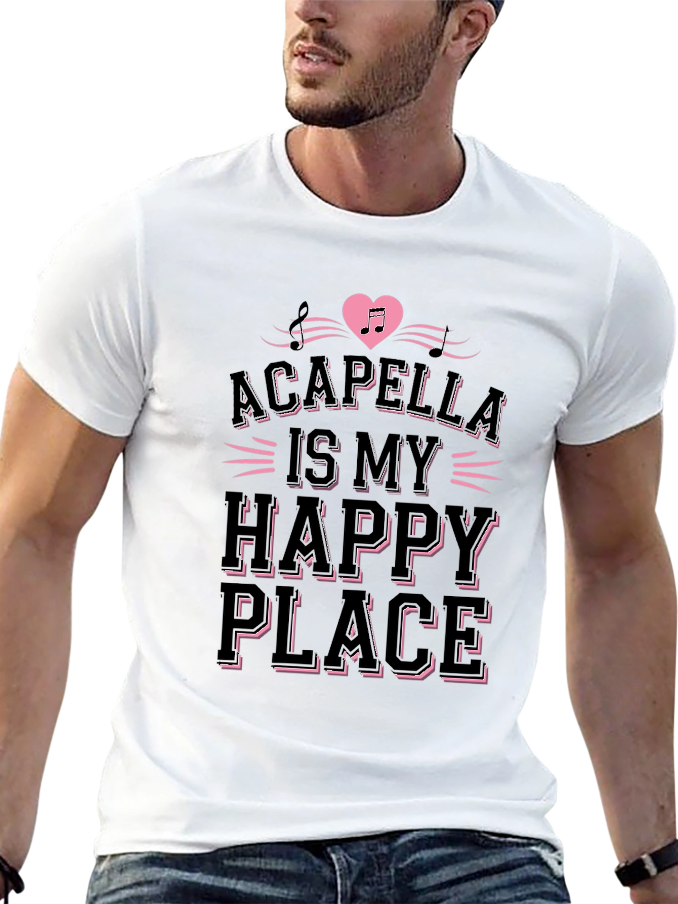 Acapella Is My Happy Place Black T-Shirt