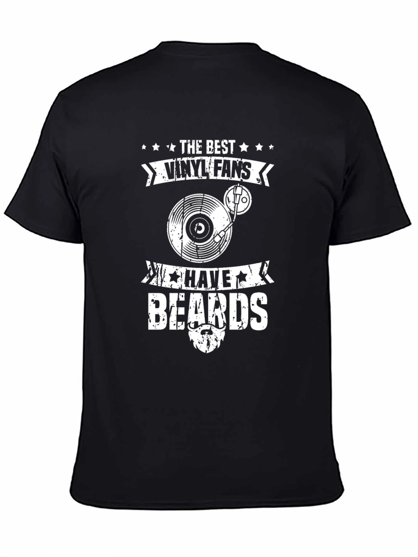 Vinyl Fans with Beards Graphic T-Shirt