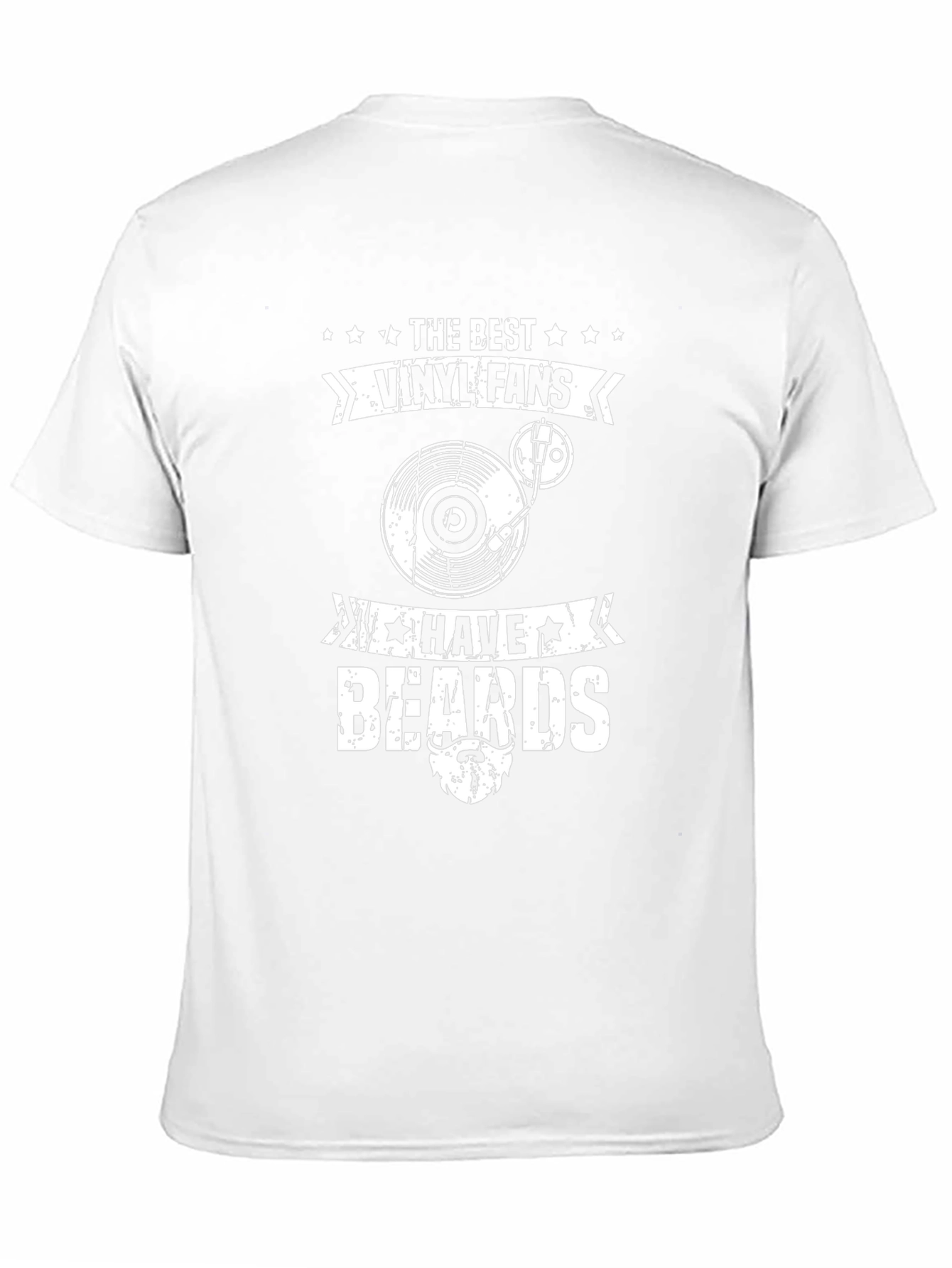 Vinyl Fans with Beards Graphic T-Shirt