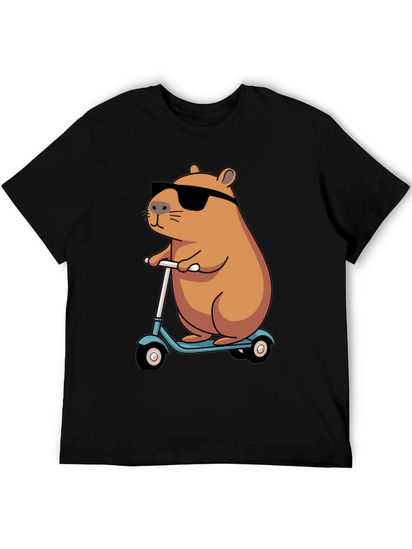 Cool Capybara Scooter Ride Graphic T-Shirt