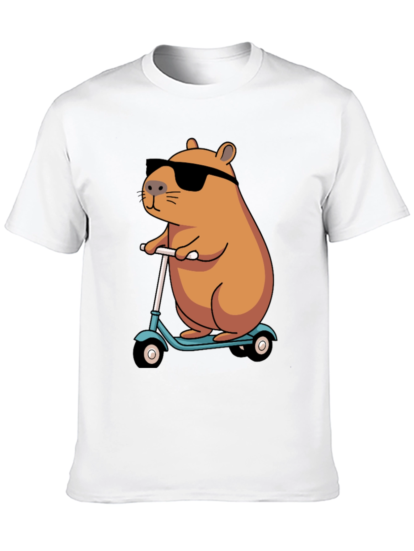 Cool Capybara Scooter Ride Graphic T-Shirt
