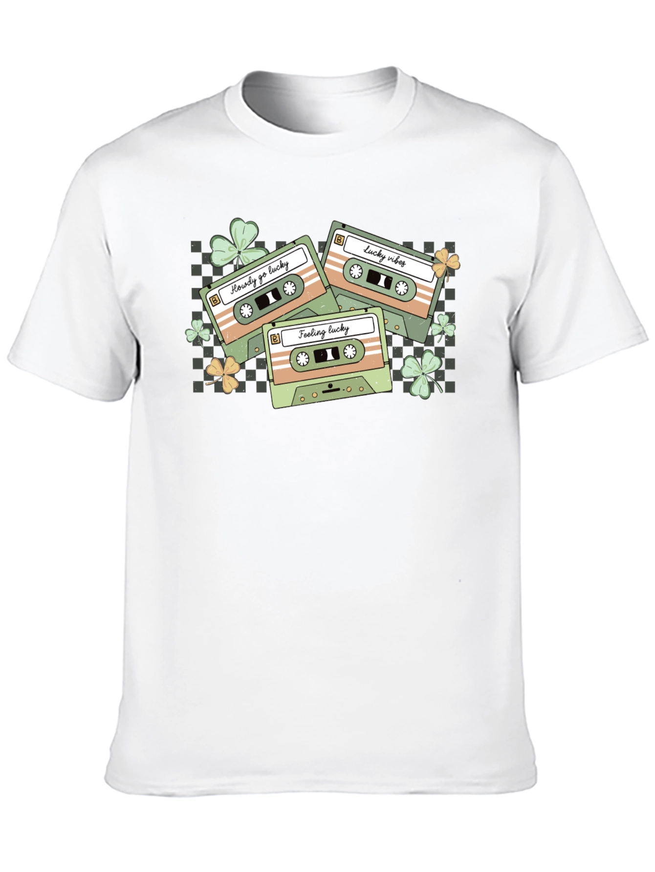 Lucky Vibes Retro Cassette St. Patricks Day Graphic T-Shirt