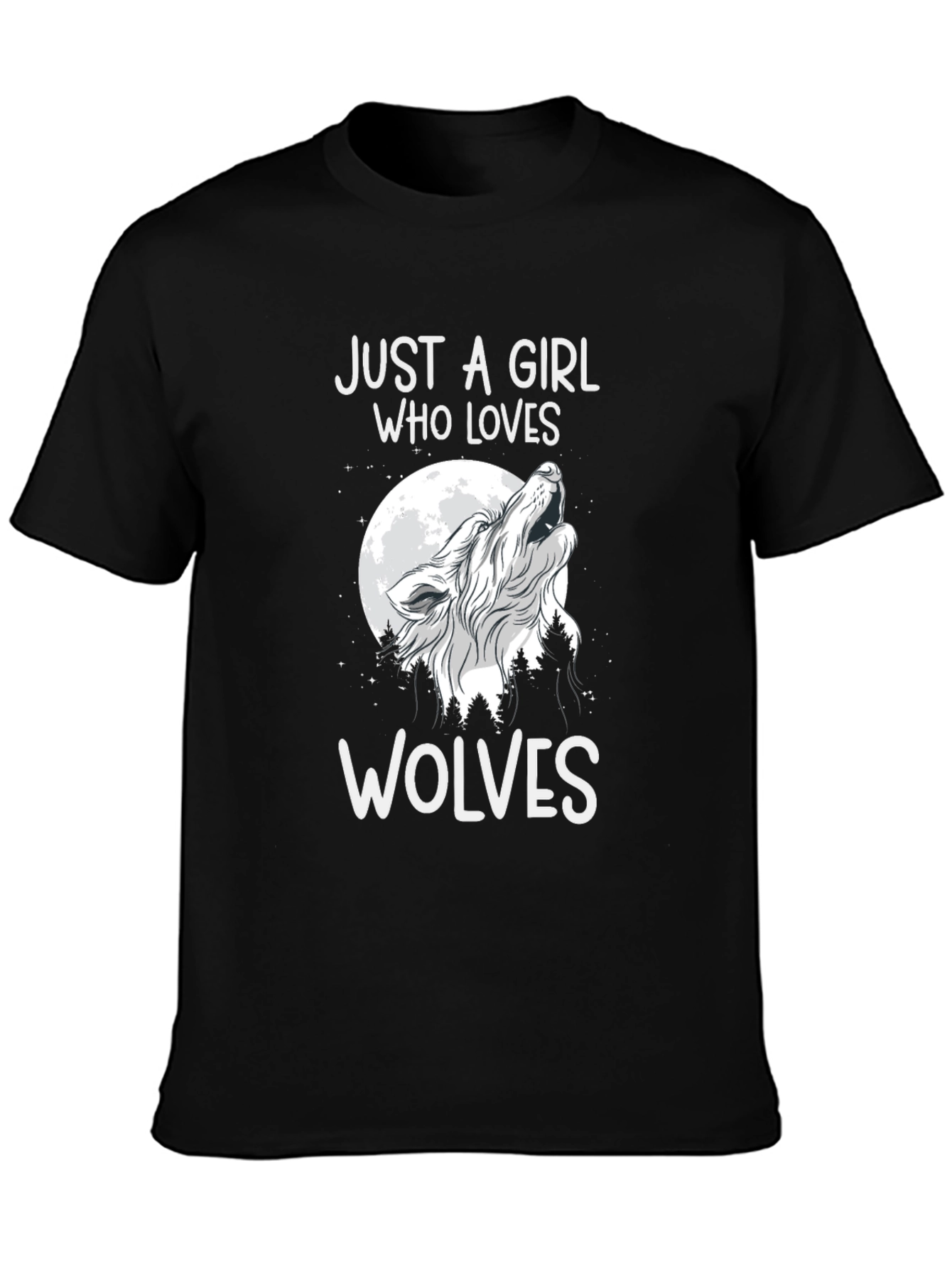 Just A Girl Who Loves Wolves Graphic T-Shirt