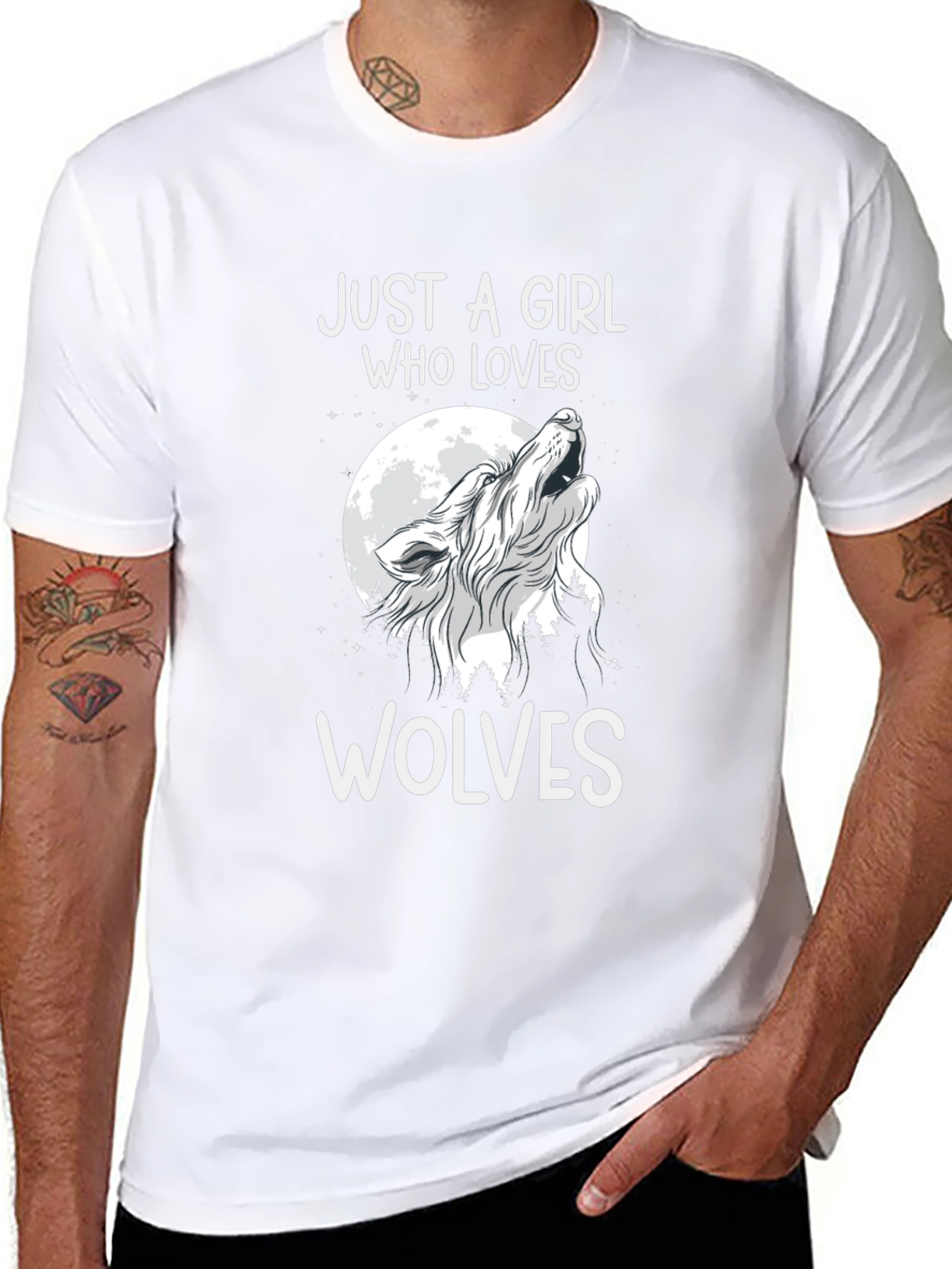 Just A Girl Who Loves Wolves Graphic T-Shirt