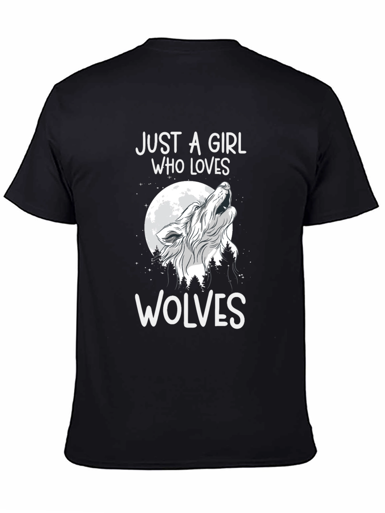 Just A Girl Who Loves Wolves Graphic T-Shirt