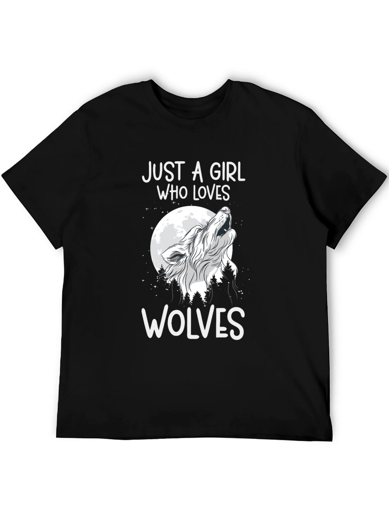 Just A Girl Who Loves Wolves Graphic T-Shirt