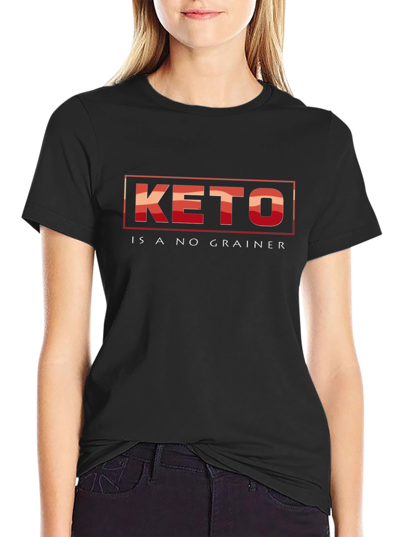 Keto Is A No Grainer Black T-Shirt