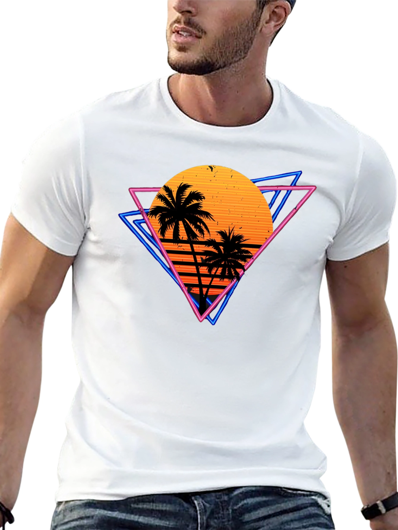 Retro Sunset Palm Tree T-Shirt