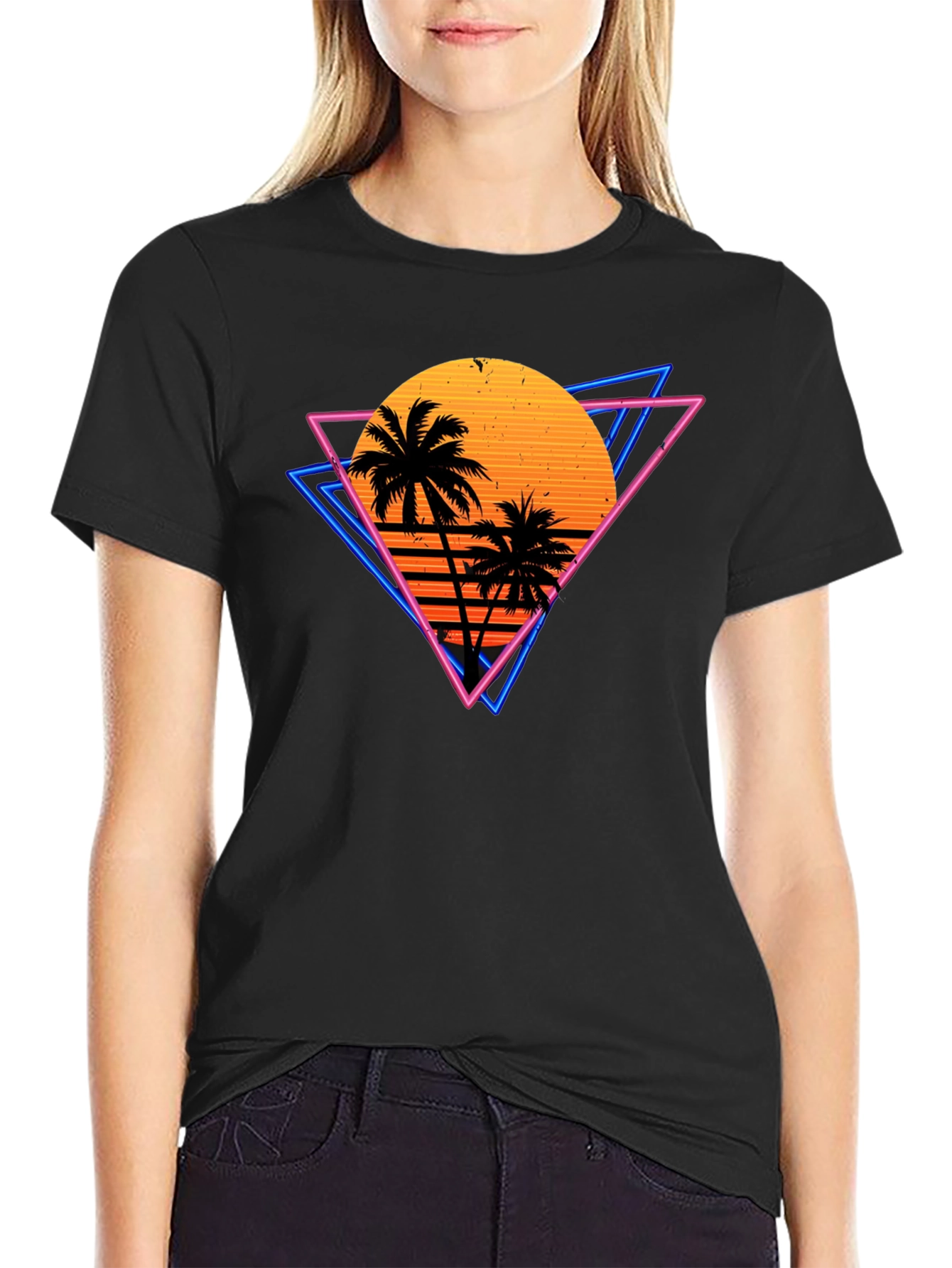 Retro Sunset Palm Tree T-Shirt